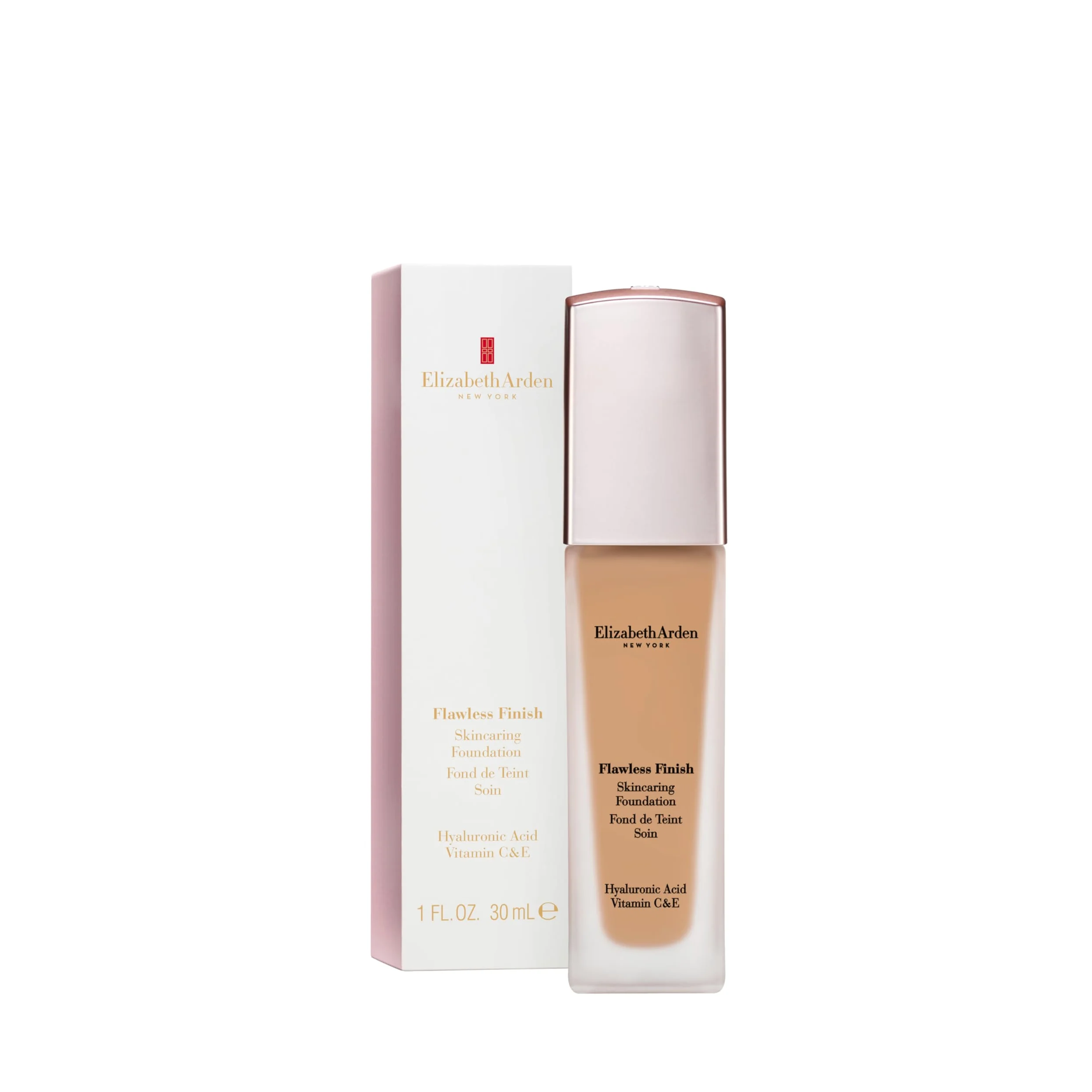 Elizabeth Arden - Fondotinta Flawless Finish con Acido Ialuronico, Vitamina C e E, Trucco Liquido a Lunga Durata Senza Profumo, 300N, per Pelle Media con Sottotoni Neutri, 30ml