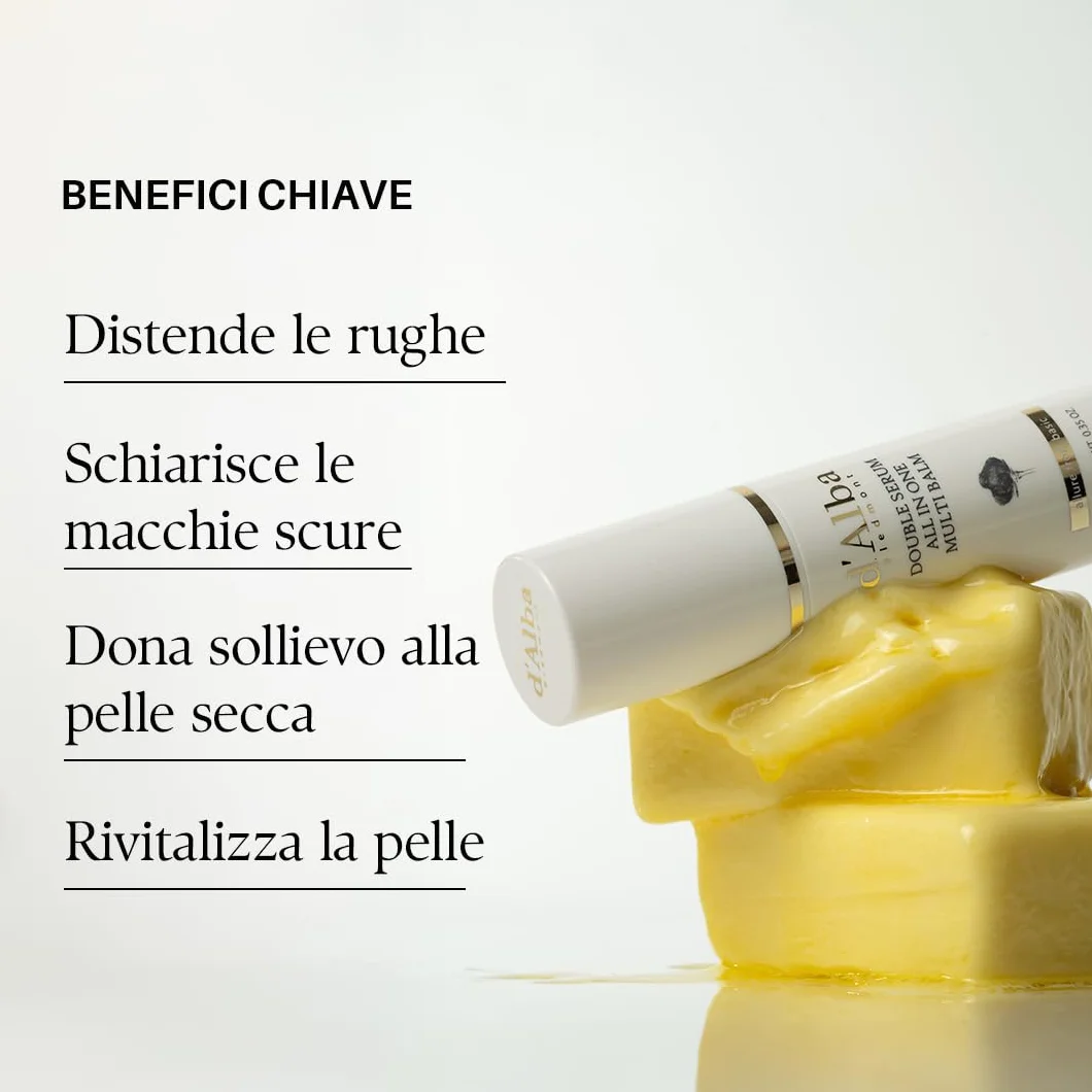 d'Alba Stick Balsamo Multiuso All-in-One Tartufo Bianco Italiano, Cura della Pelle Vegana, Trattamento 3 in 1 per il Rimedio delle rughe, per il Trattamento degli Occhi, Cura della Pelle Coreana