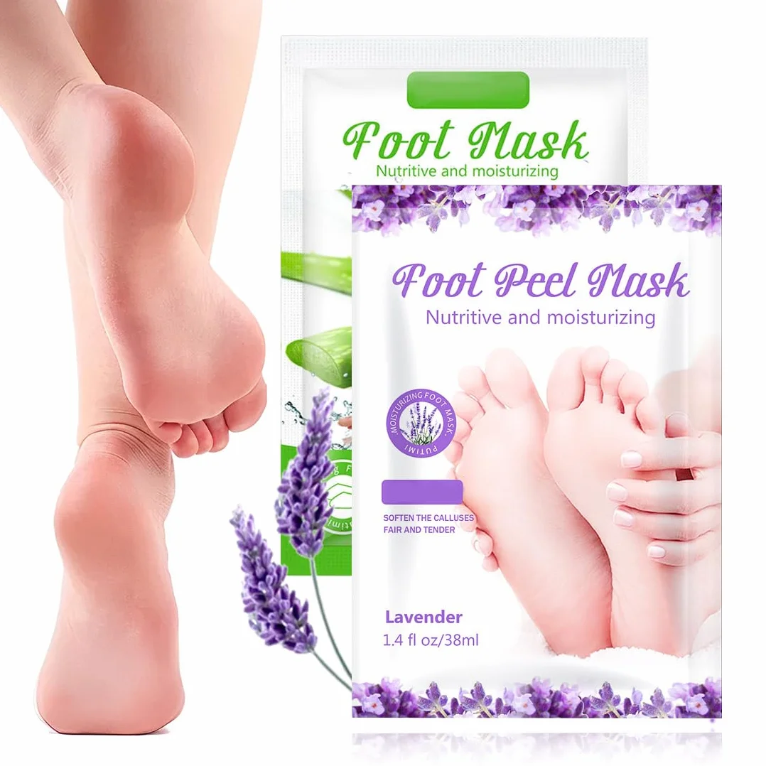 2 Paia maschera piedi secchi screpolati, Maschera piedi esfoliante, Maschera per piedi