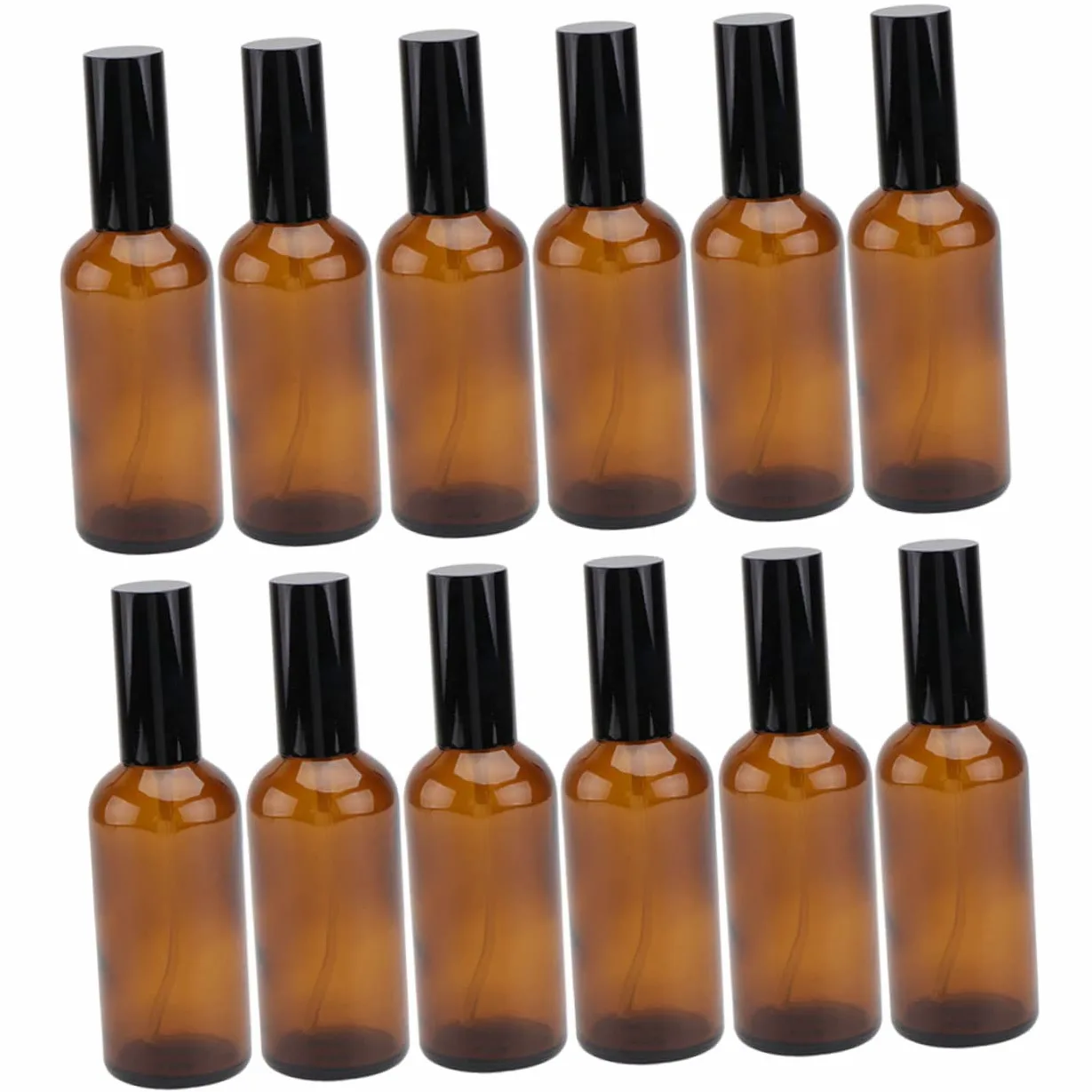 Set 12 Bottiglie Spray in Vetro da 30ml Riutilizzabili Design Antiperdita per Viaggi e Uso Quotidiano