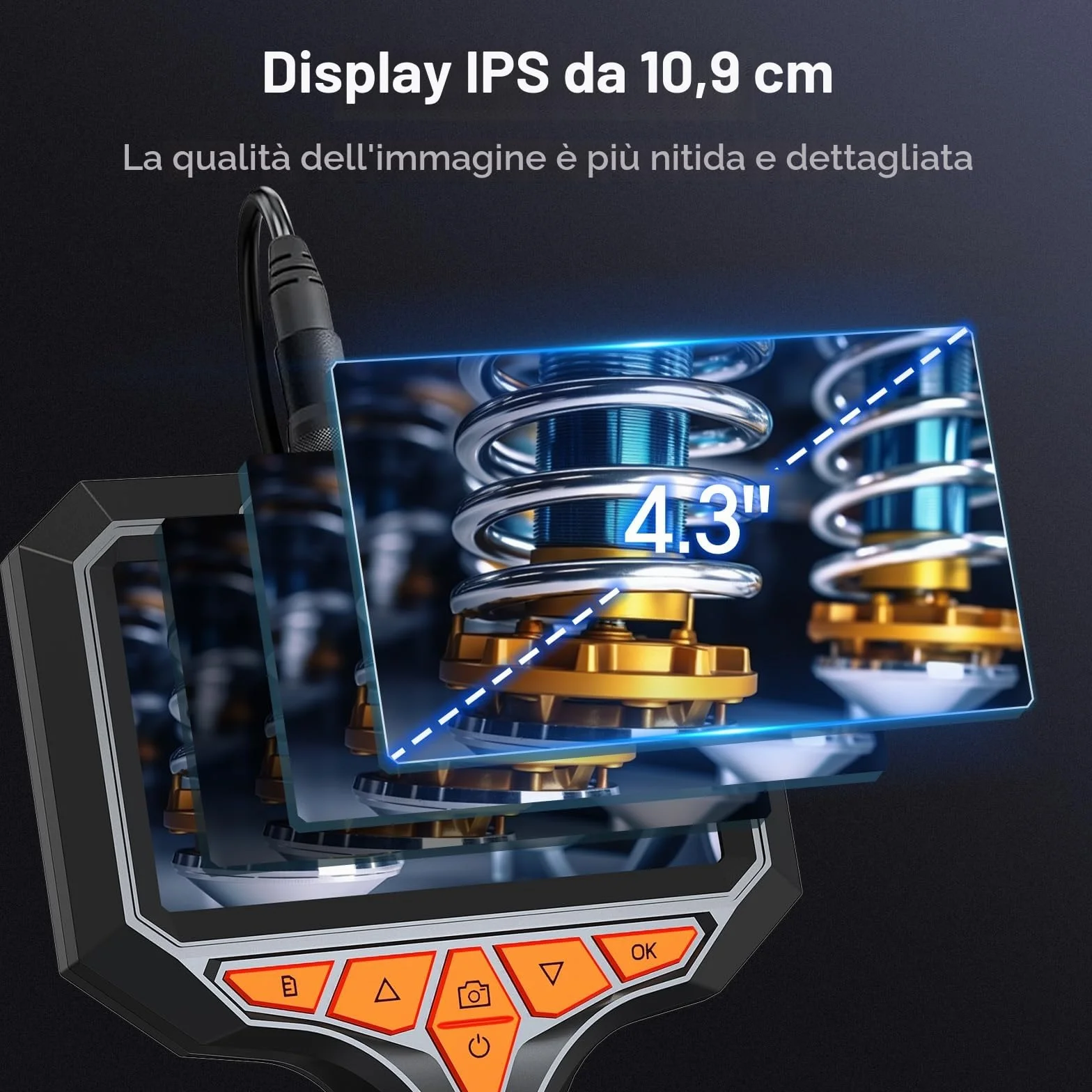 Svbony SM501 Telecamera Endoscopica 4,3'' IPS 32GB HD IP67 8 LED