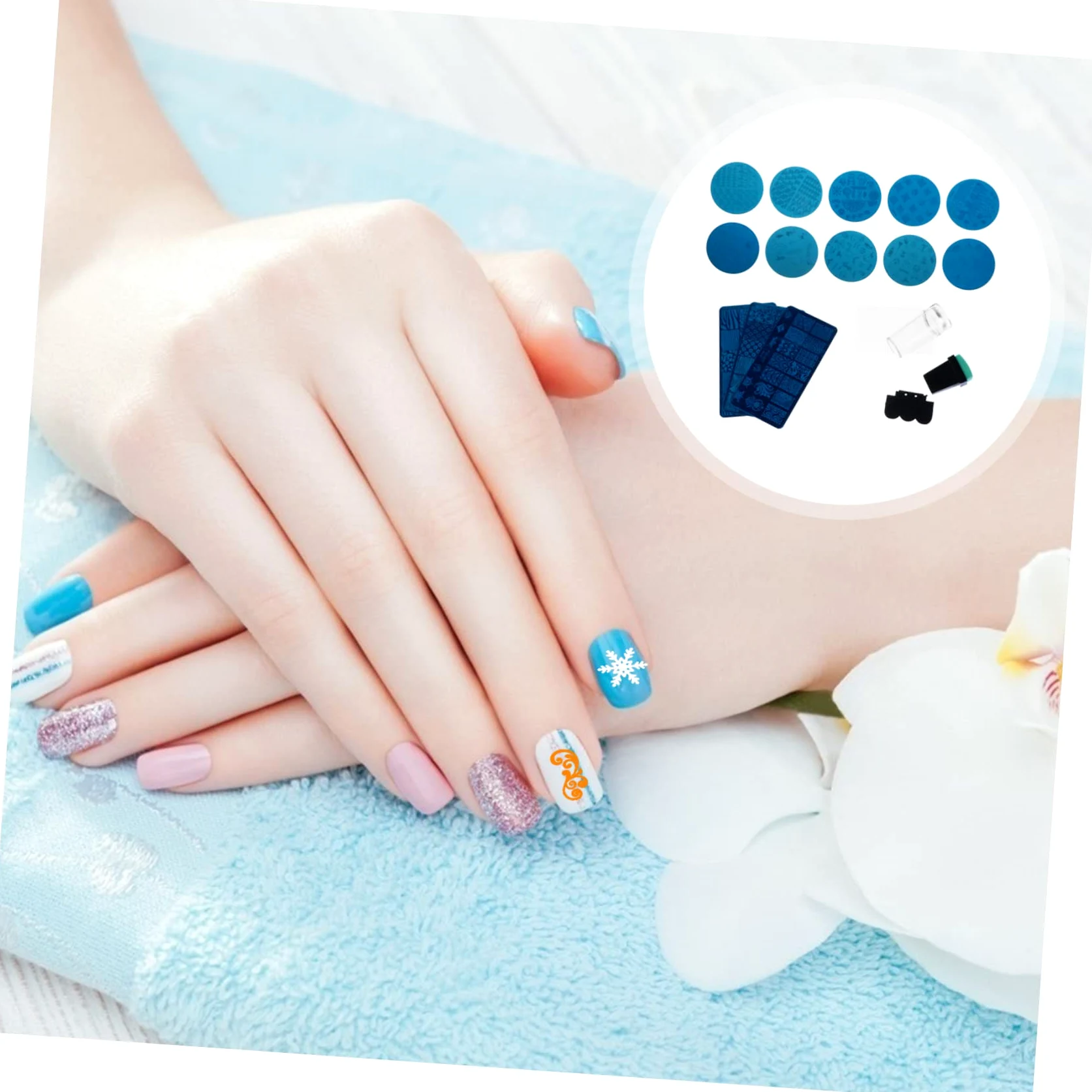 CALLARON 2 Set Piastre Per Stamping Unghie Template Creativi Per Nail Art Diy Facili Usare E Per Manicure Casa Amiche 13 Pezzi*2