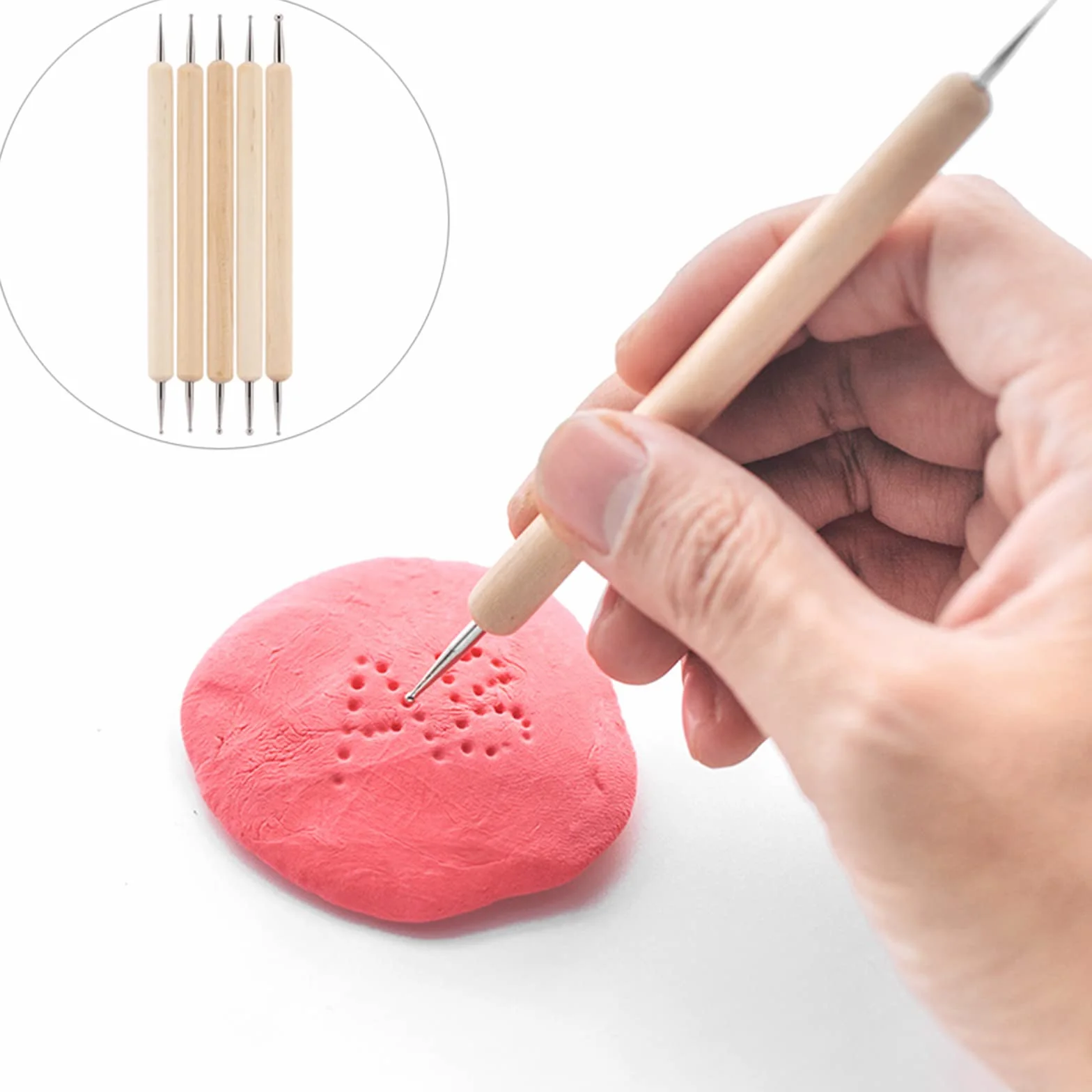 5 Pezzi Penne per Nail Art Attrezzi a Doppia Punta, Pennelli Unghie Doppia Testa, Decorazioni Unghie Penne Dotter