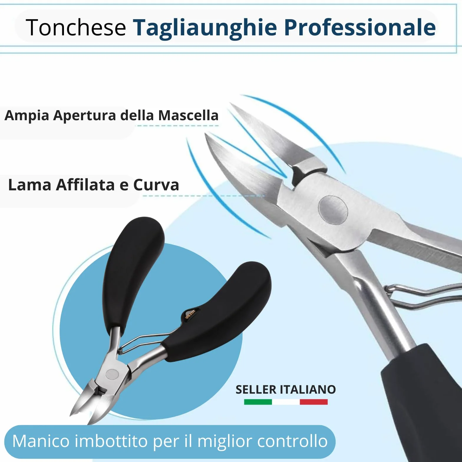 Tronchesino Unghie Piedi Tronchesino Cuticole Tagliaunghie Professionale in Acciaio Inox per Unghie Incarnite, pedicure, manicure, unghie piedi e mani