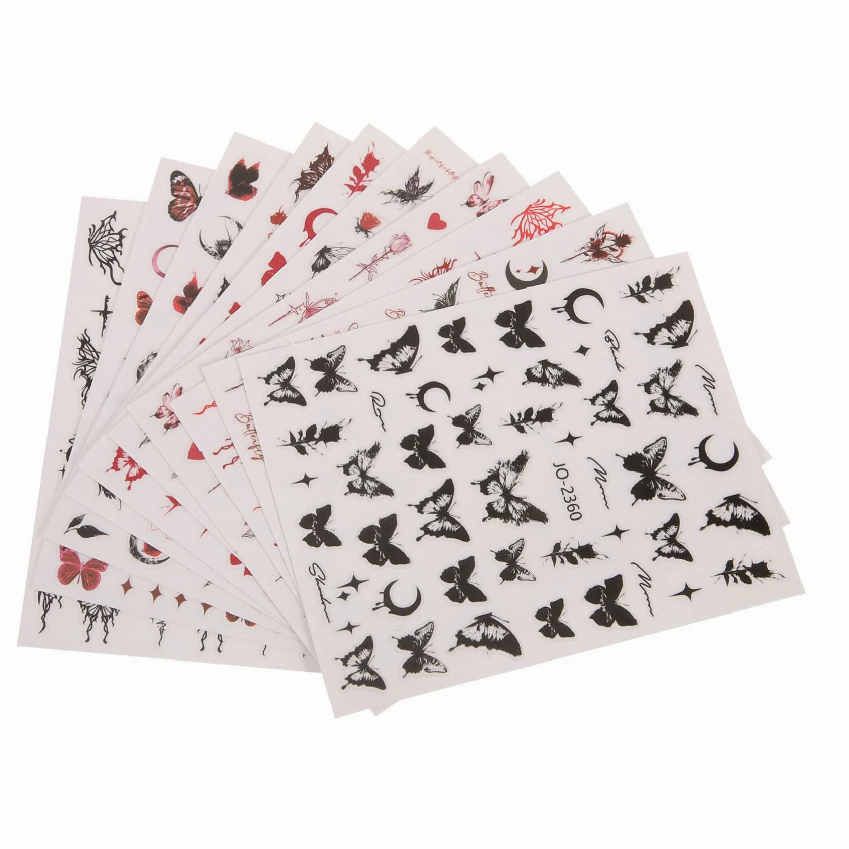 5 Set Adesivo A Farfalla Scuro Gel Nail Stickers Gel Nails Stickers Adesivi Decorativi Unghie Foil Unghie Etichetta Carino Uv Adesivi Per Unghie Decalcomanie Per Unghie 12 Fogli*5