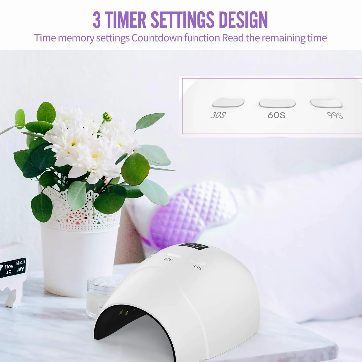 Ruihua Lampada Professionale per Unghie 2 in 1 UV/LED 48 W, Portatile rapida Polimerizzazione nuova Versione per Asciugare unghie delle dita dei piedi e delle dita,Articoli da regalo
