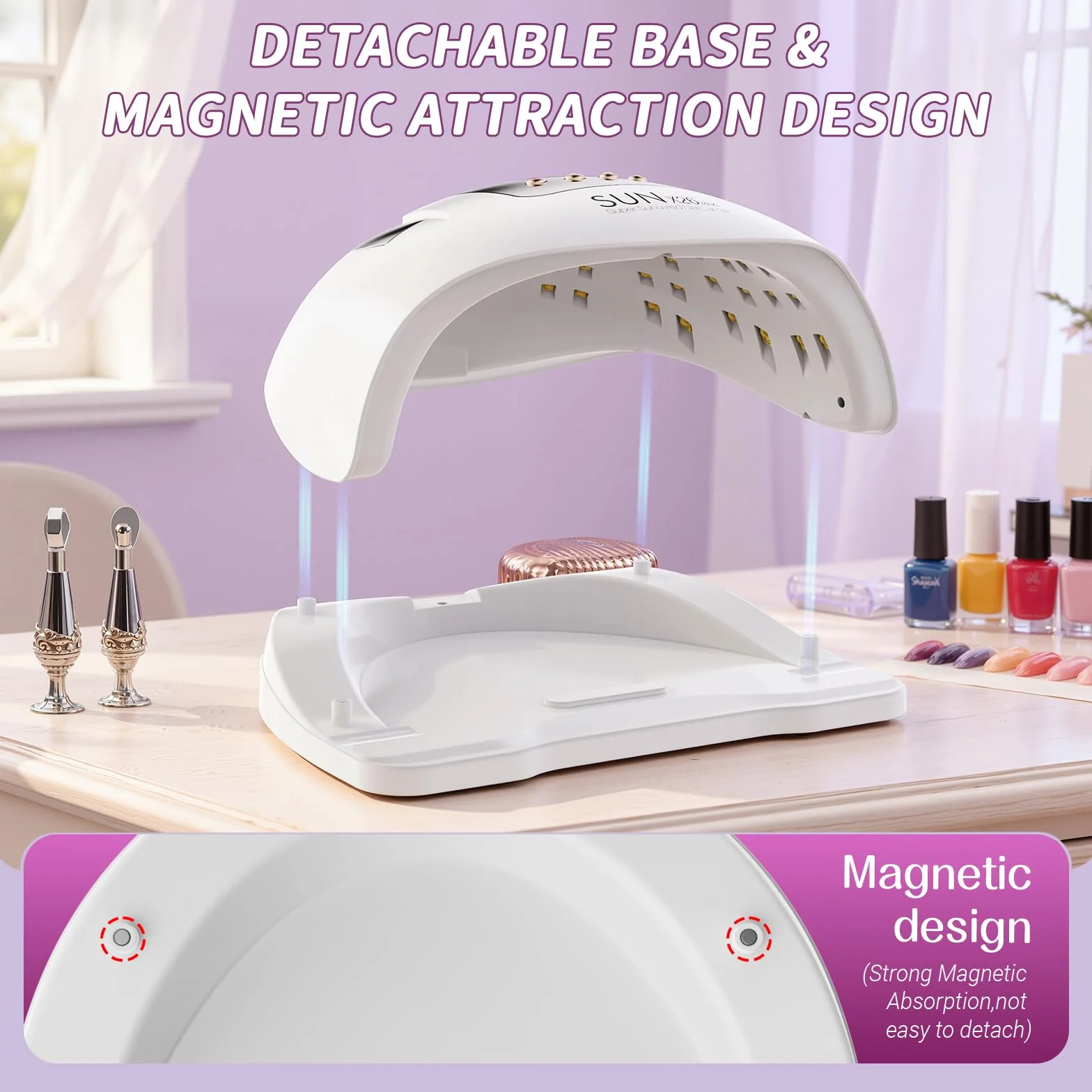 380W UV LED Lamp per Unghie, con 81 Perle/4 Impostazioni Temporali, Asciugatrice LED per Gel Vernice con Sensore Automatico, Display LED, Lampada UV Portatile con Maniglia per Unghie in Gel