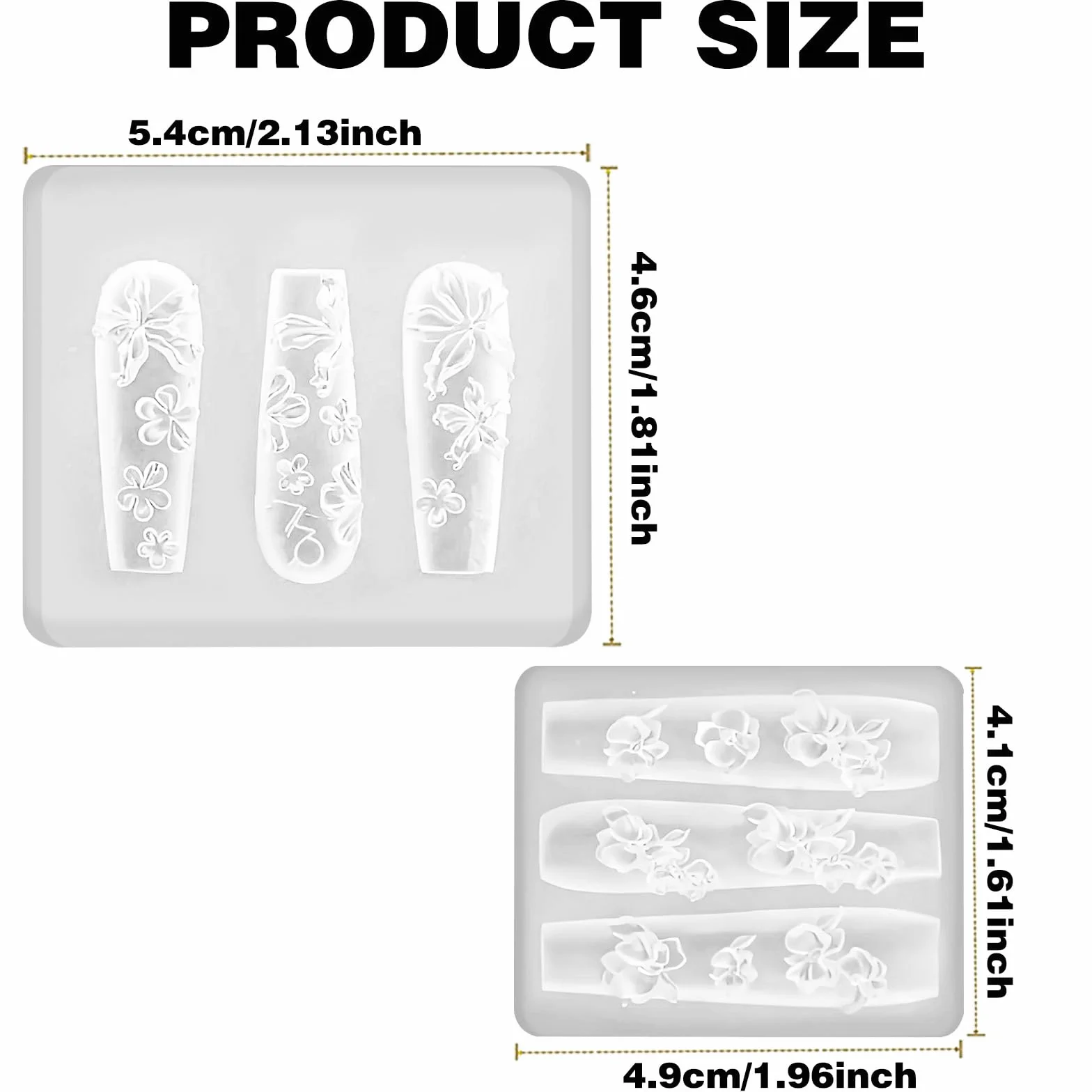 2 pezzi stampi in silicone per nail art a forma di fiore, simpatici stampi in silicone per nail art, strumenti per ciondoli, squisiti modelli di decorazioni per le donne, creazione di stampi per