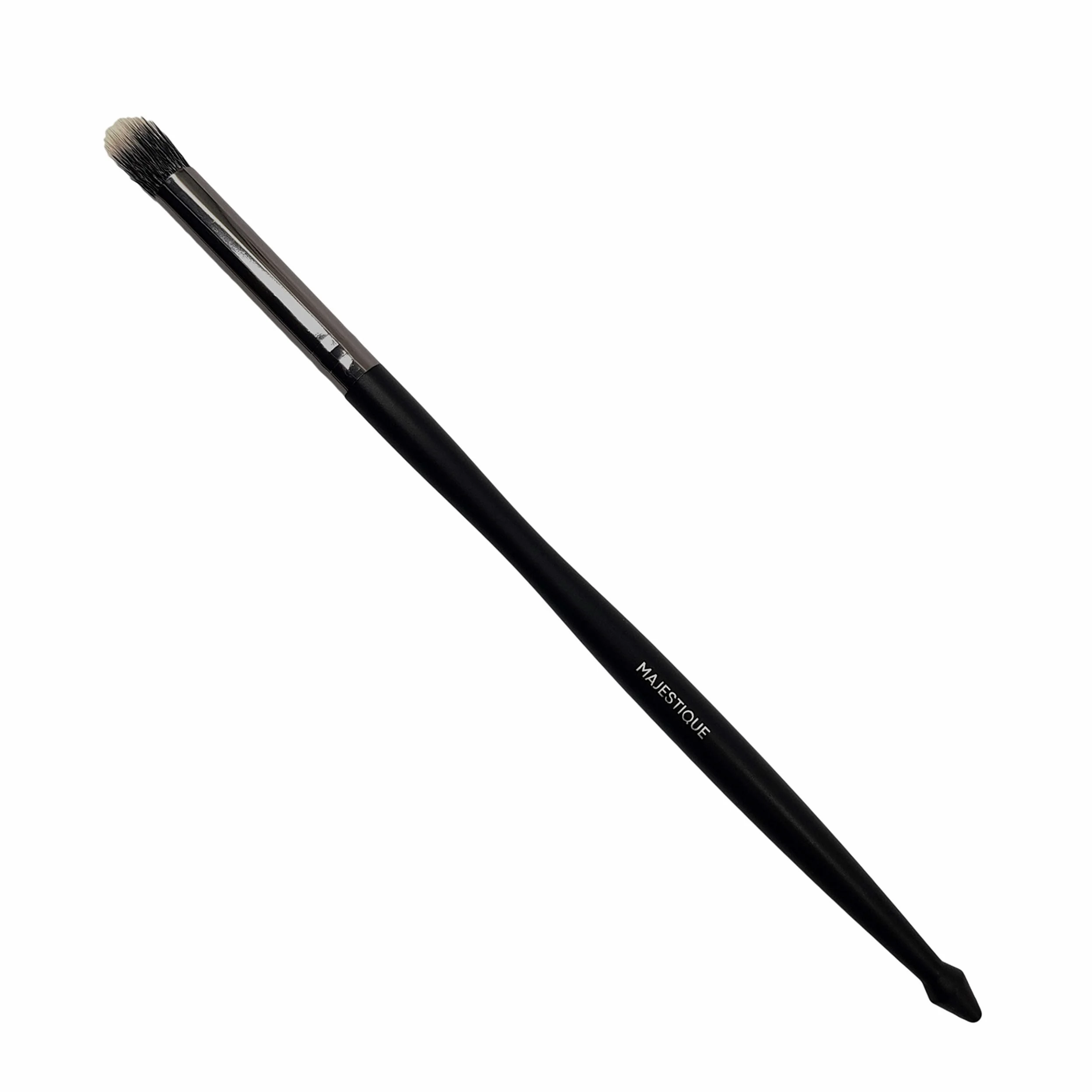 MAJESTIQUE Majestique, set di pennelli da trucco con manico nero, pennello per cipria, pennello per fard, pennello angolato, pennello per contouring, kit di pennelli da trucco nero argento (confezione