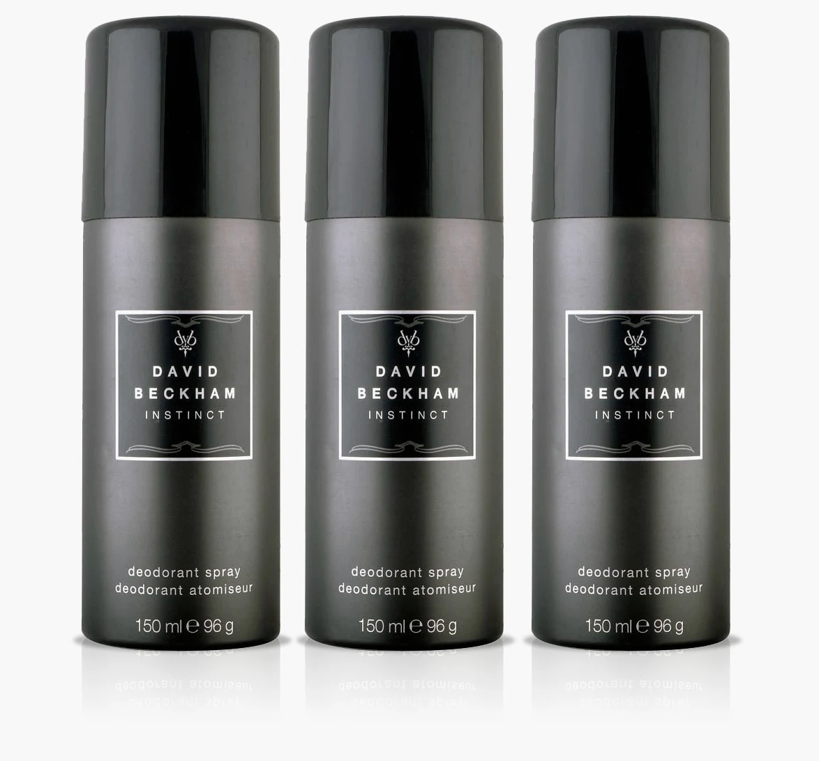 David Beckham Instinct deodorante spray per il corpo, 150 ml (confezione da 3)