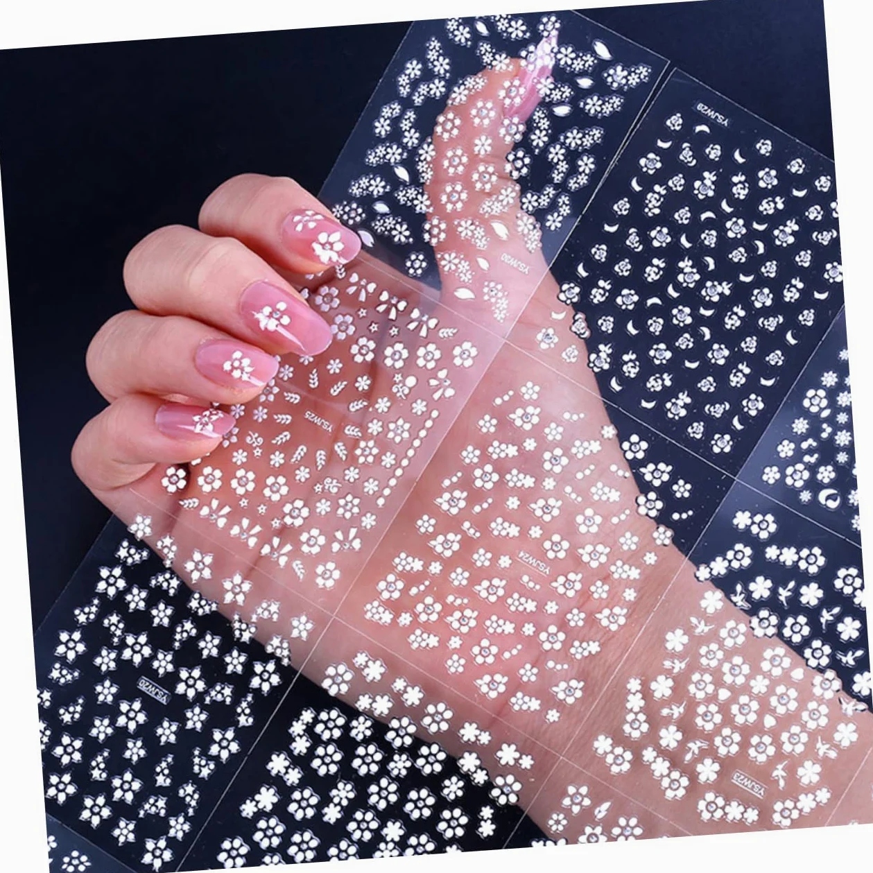 PACKOVE 5 Set Adesivi Per Unghie Fiori Delicati Stickers Per Decorazione Unghie Autoadesivi Nail Art Per Manicure Diy Per Casa E Salone Per Amanti Della Nail Art 30 Fogli*5