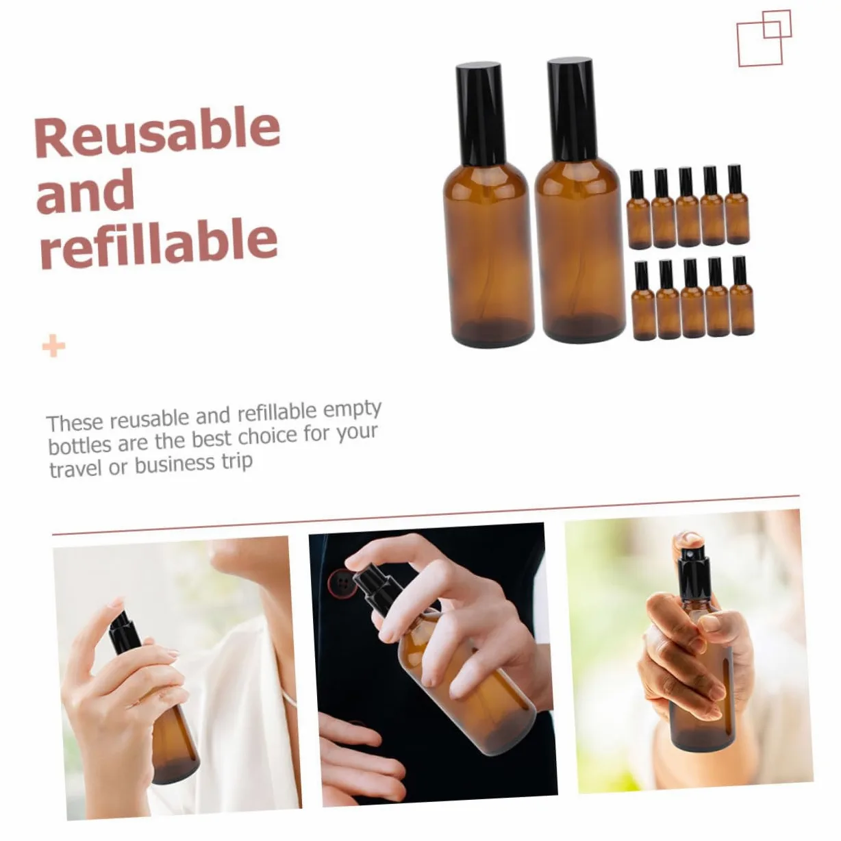 Healeved 12pezzi Bottiglie Spray Impermeabili e Riutilizzabili Per Oli Essenziali e Profumi Per Viaggi e Uso Quotidiano