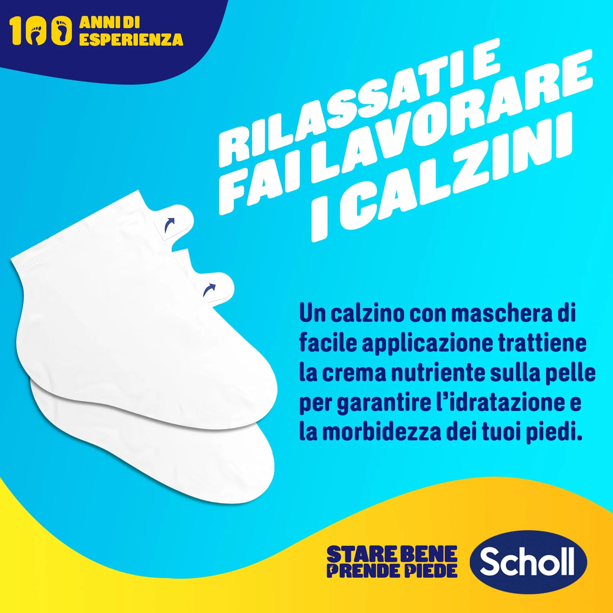 Dr. Scholl's Maschera Piedi con Miele di Manuka, Calzini Idratanti per Talloni Screpolati, 4 Paia