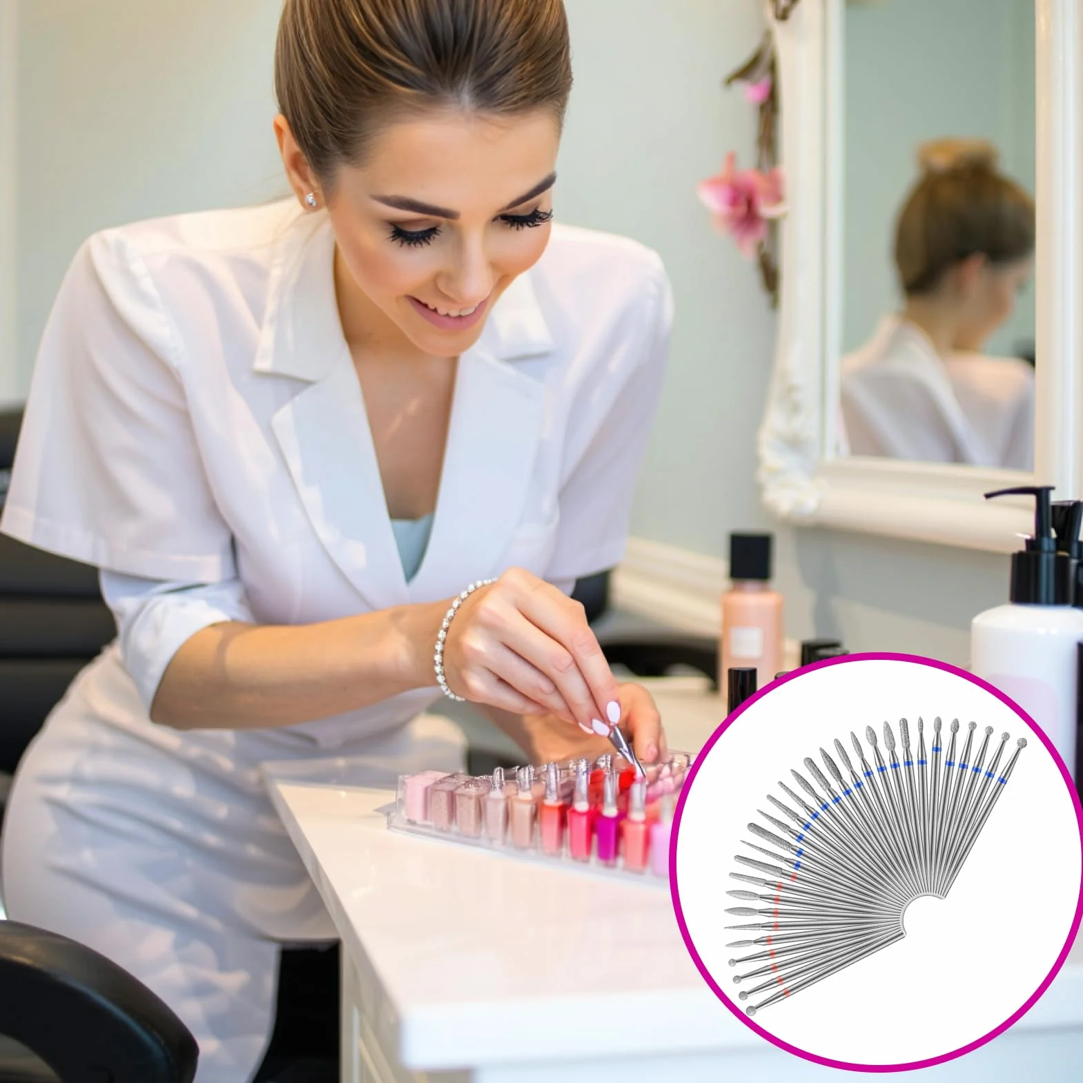 Punte Fresa Unghie per Fresa Manicure Elettrica 3/32, Ricambi Rimozione Gel, Strumenti Manicure