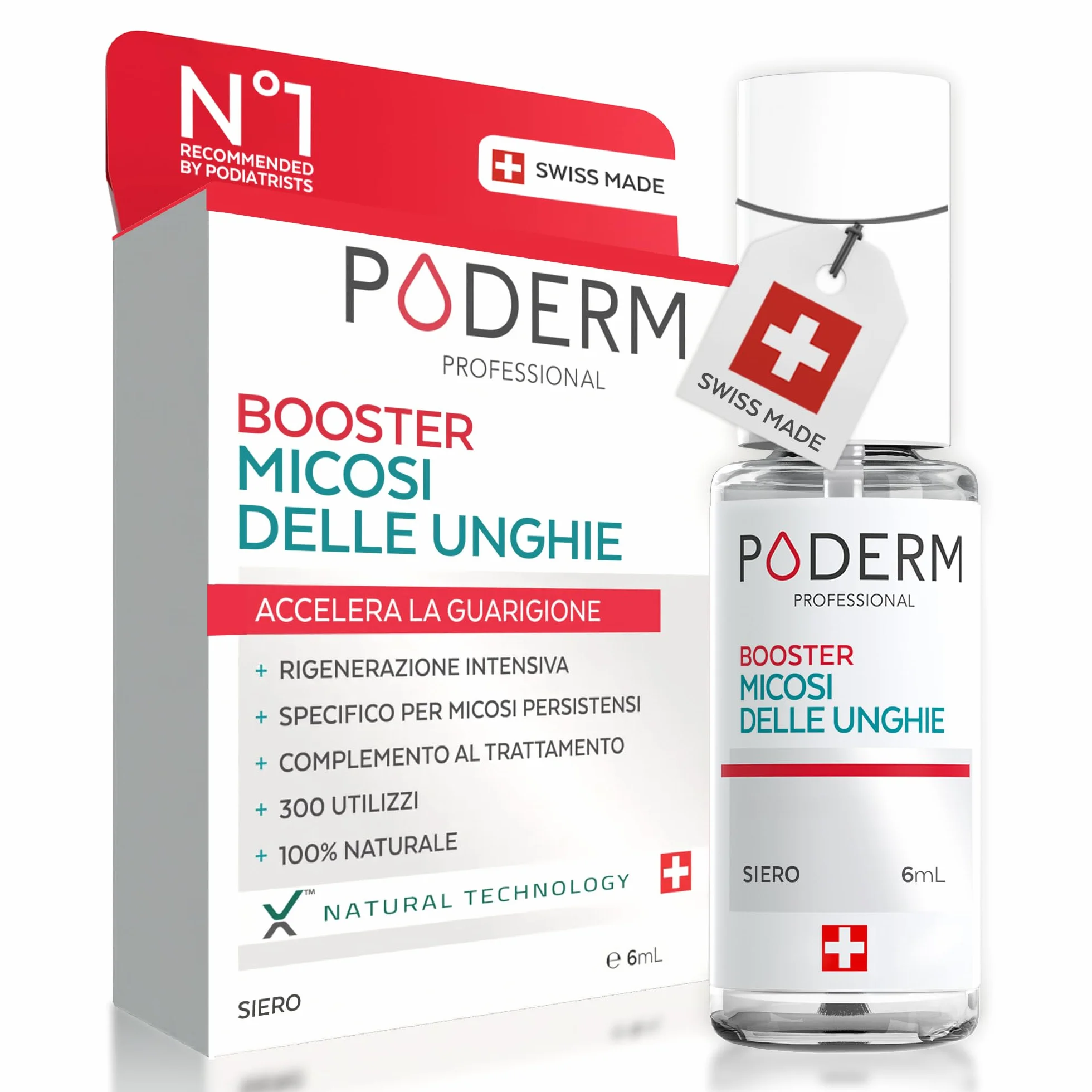 Trattamento micosi unghie piedi PODERM COMPLEMENT BOOSTER Prodotto in Svizzera