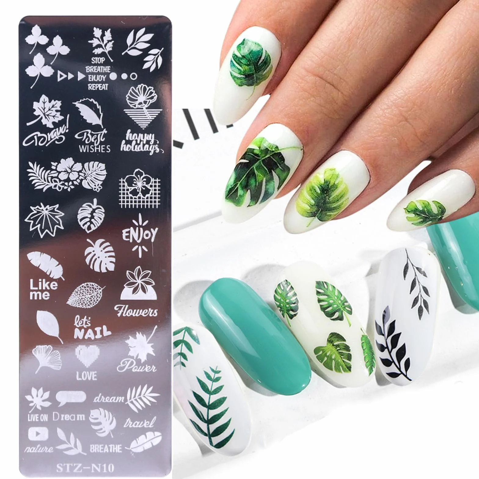 6pcs Set di Nail Art Stamping, Nail Template Piastra per Unghie,Mescolare Unghie Piastre Manicure Nail Piastra, UnghieTimbro Scraper Piatti Templates