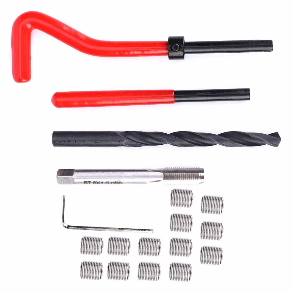 Kit Riparazione Filettatura M8x1 Acciaio Inossidabile 20 Pezzi Inserti Filettati