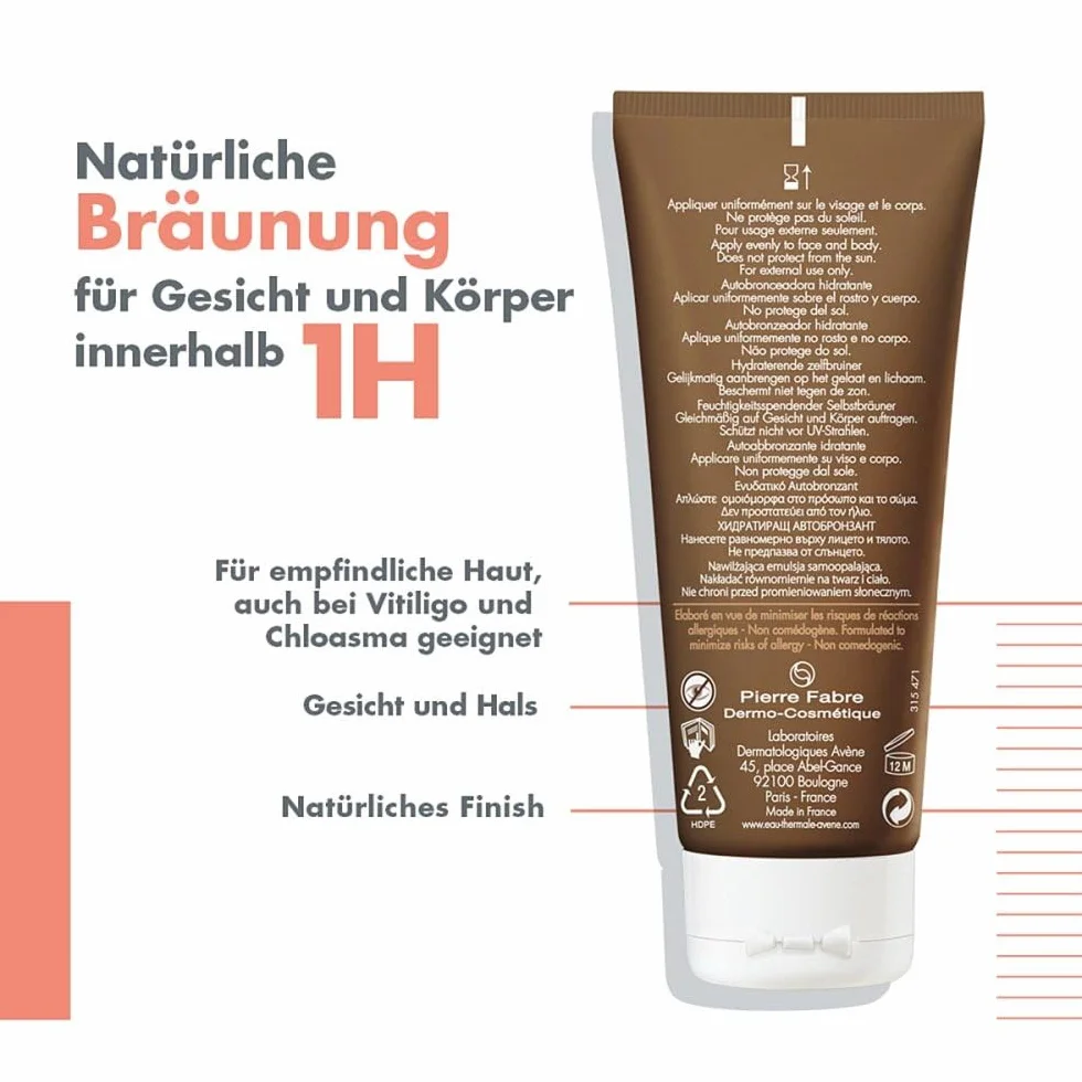 Eau Thermale Avène Gel autoabbronzante idratante viso e corpo Effetto seta 3.3 fl. oz