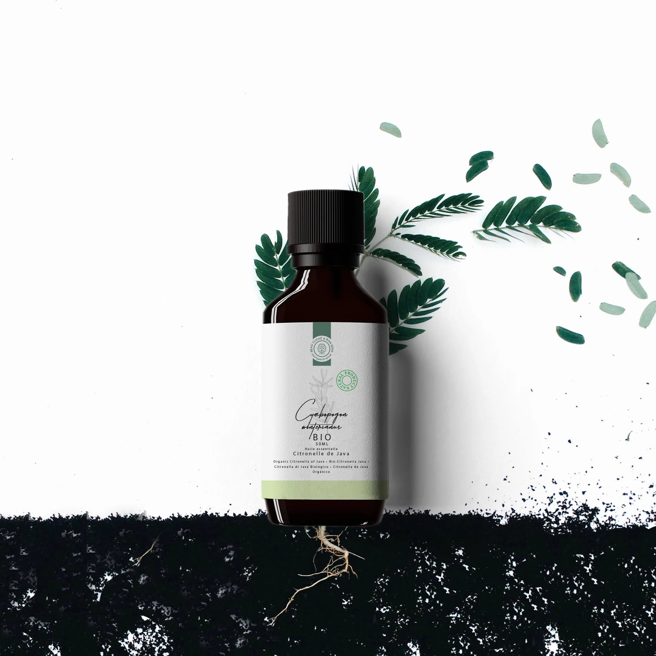 Olio Essenziale di Citronella BIO 50ml - 100% Puro - Repellente Naturale Anti Zanzare