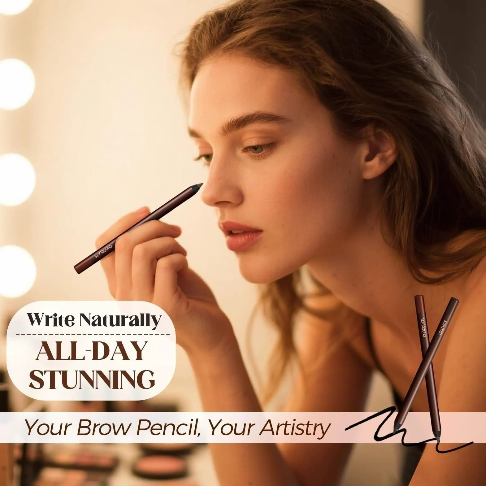 Matita eyeliner waterproof, 2025 Nuovo eyeliner duo waterproof 24 ore, matita occhi temperabile, senza sbavature, non sbiadisce, liscia e facile da colorare con 100 bastoncini di cotone.(Mix 7PCS)