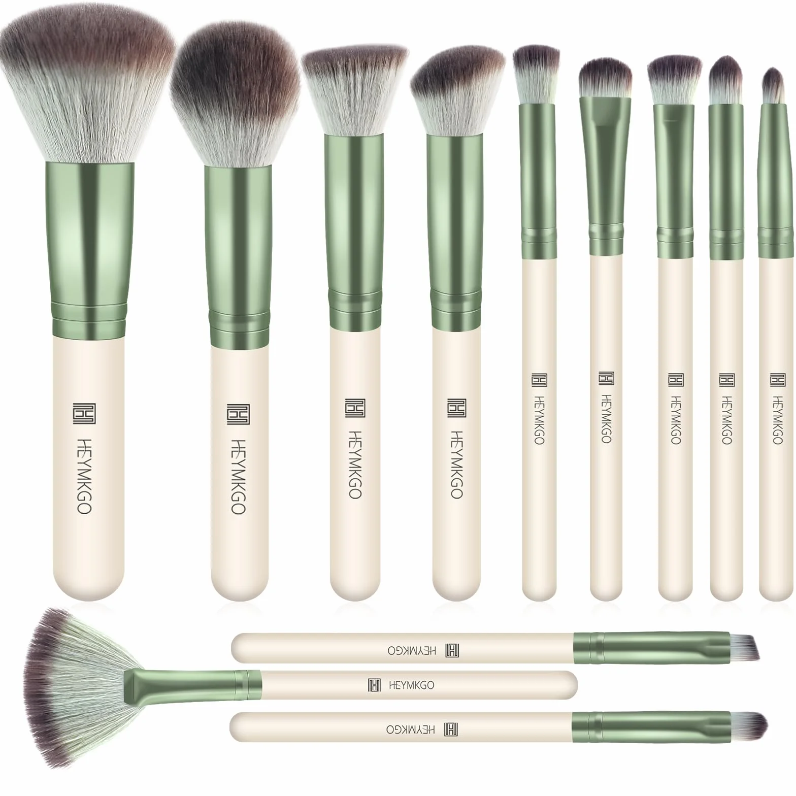 HEYMKGO Set Pennelli Make Up 12 Pezzi Diversity Pennelli Trucco Premium Setole Sintetiche Fondotinta In Polvere Correttori Fard Blending Rossetto Ombretto Sopracciglia Illuminante Pennello Trucco