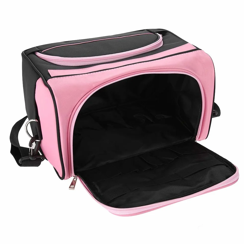 Brrnoo Borsa parrucchiere Borsa trasporto per accessori per parrucchieri professionale di grande capacità Borsa viaggio per attrezzi salone Rosa