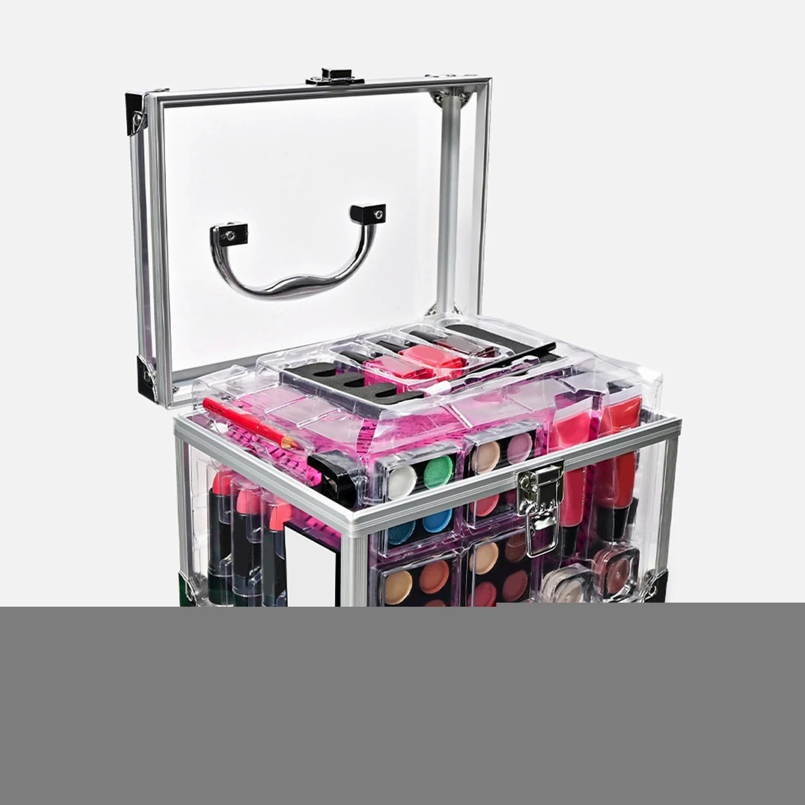 Kit Trucco per Principianti Set Da Viaggio Compatto Con | Portatrucchi con Ombretti Fard Pennelli per Adolescenti Viaggio Teatro Matrimonio Sposa Halloween