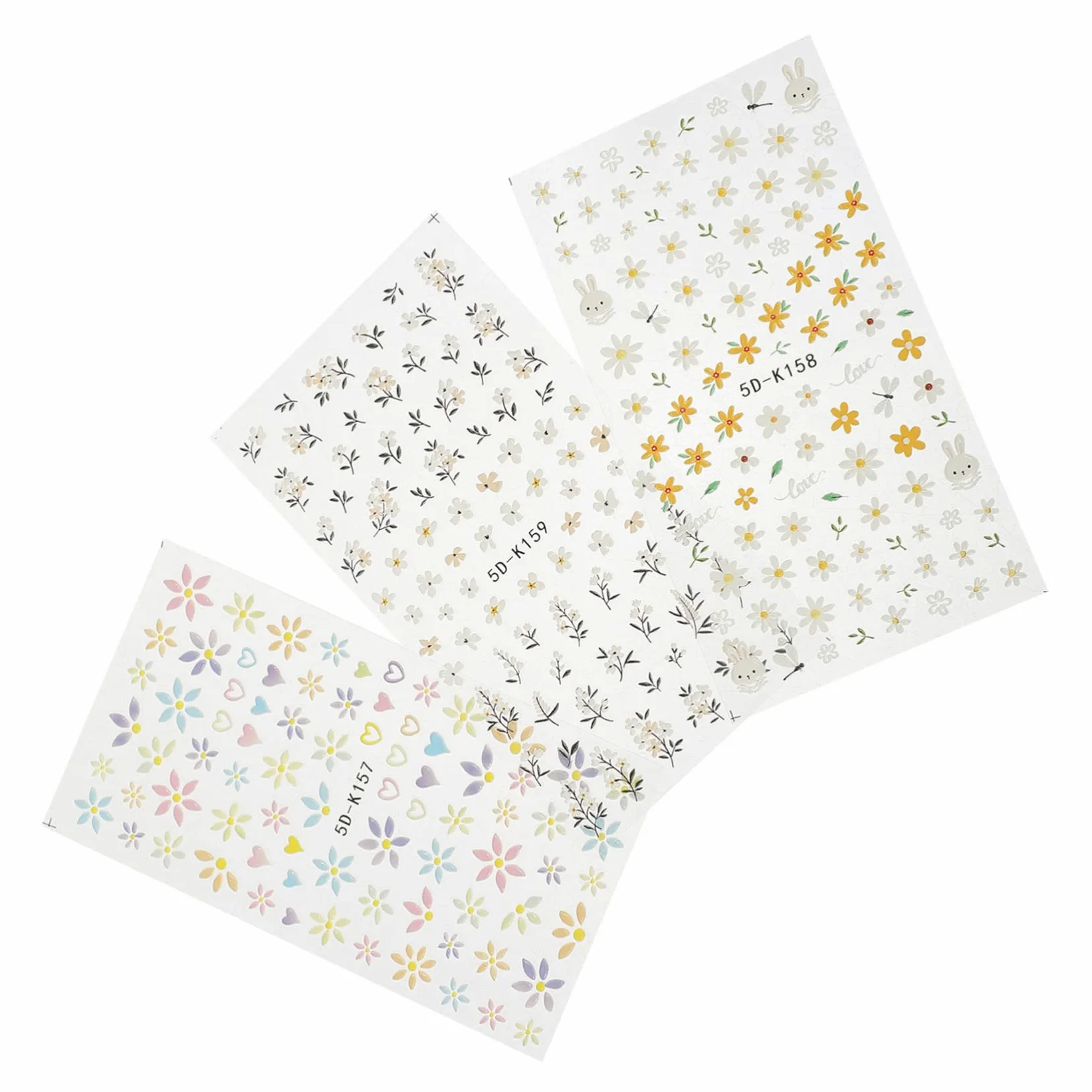 4 Set Adesivi Per Unghie Embossed Decorazioni Nail Art Facili Applicare Per Feste E Speciali Rimovibili E Resistenti Adatti Per Domestico E Salone 3 Pezzi*4