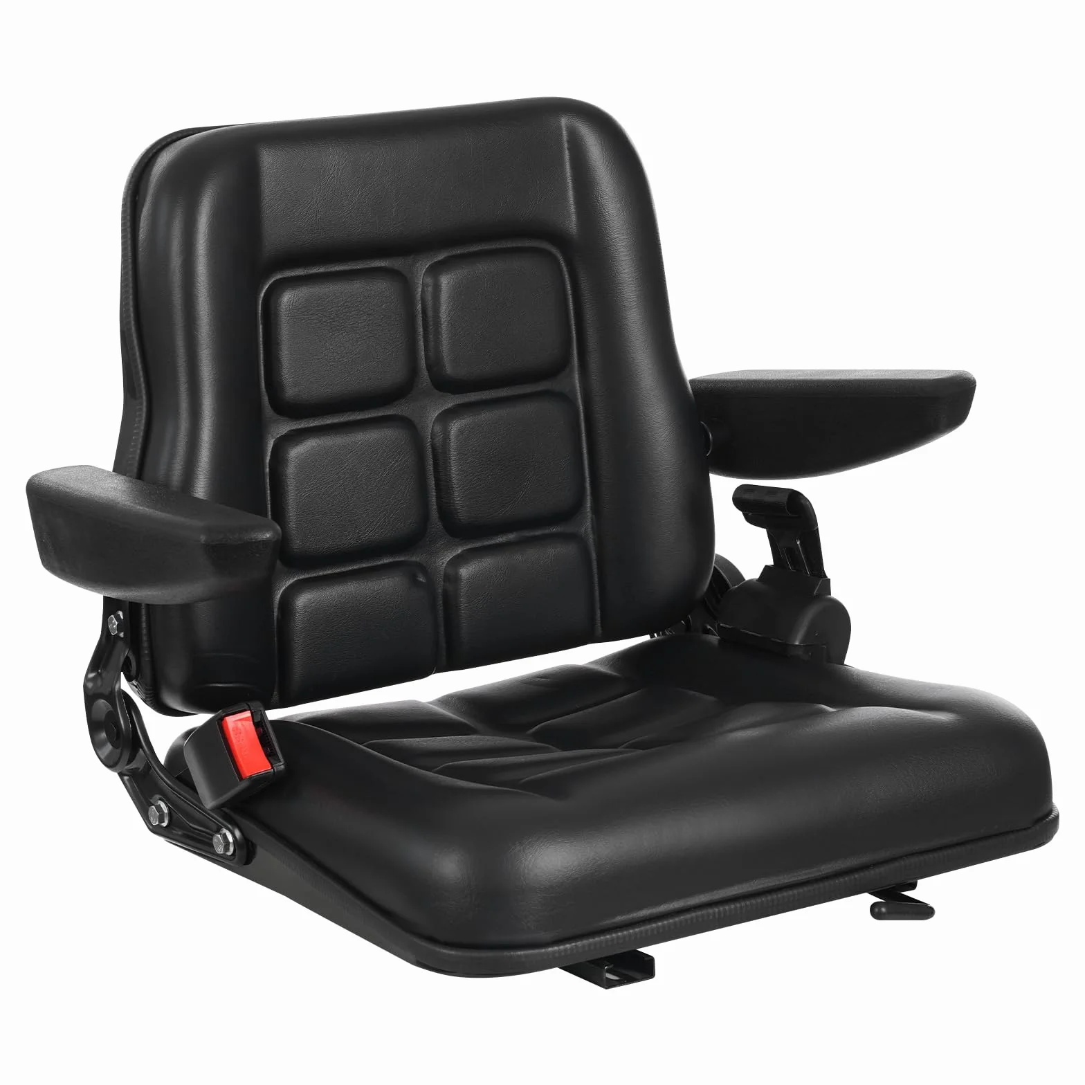 Seggiolino universale per carrello elevatore sedile trattore regolabile in pelle PVC fino a 100 kg