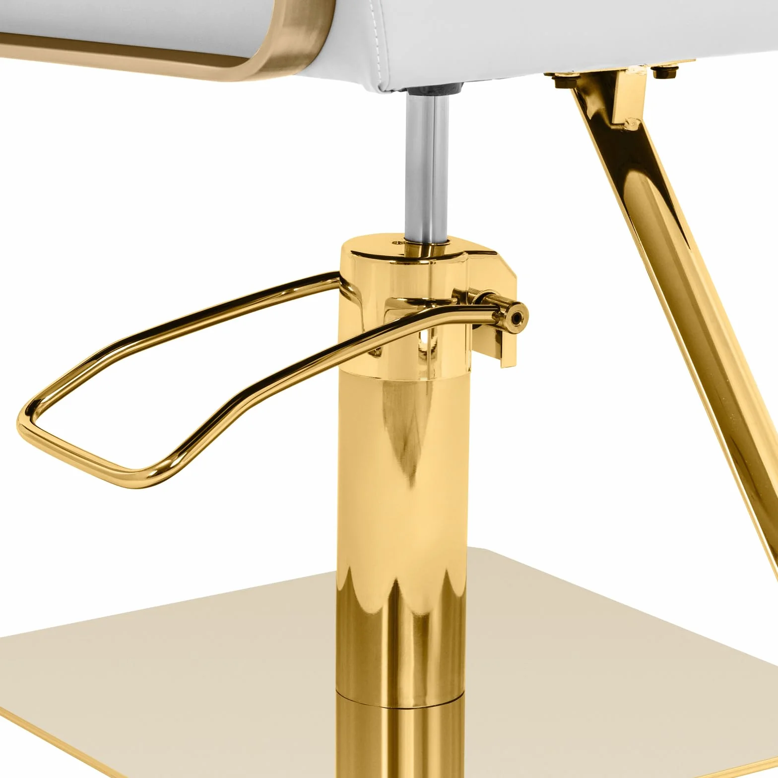 physa Poltrona da parrucchiere con poggiapiedi 50-66 cm, 200 kg Bianco, oro Poltrona da parrucchiere Sedia da parrucchiere Poltrone per parrucchieri