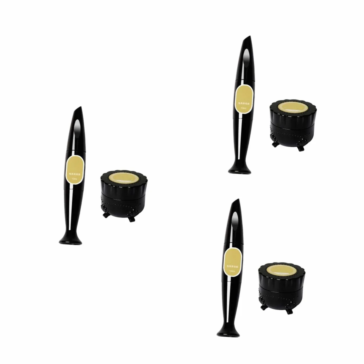 Healeved 3sets Colla Per Nail Art Con Penna Adesiva Per Strass e Gel Riempitivo Unghie Decorate Facili e Sicure Per Manicure e Decorazioni Unghie