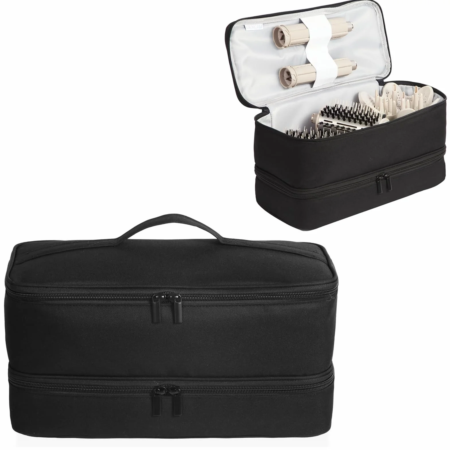 Custodia a doppio strato per Shark Flexstyle, borsa organizer portatile per Shark Flexstyle/Dyson Airwrap Styler e accessori, nero