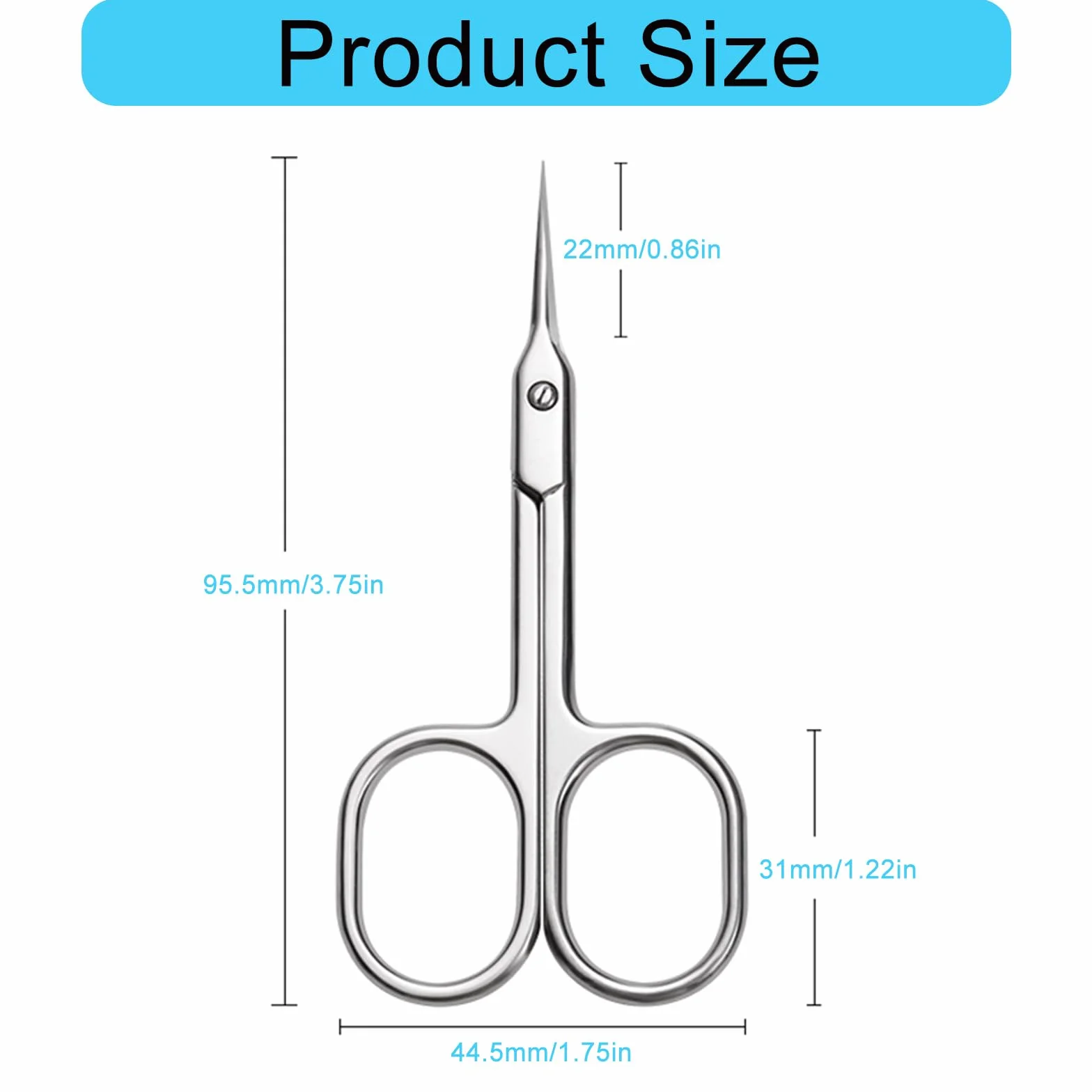 Forbici Professionali per Cuticole a Punta Sottile e Curva - Manicure Acciaio Inossidabile