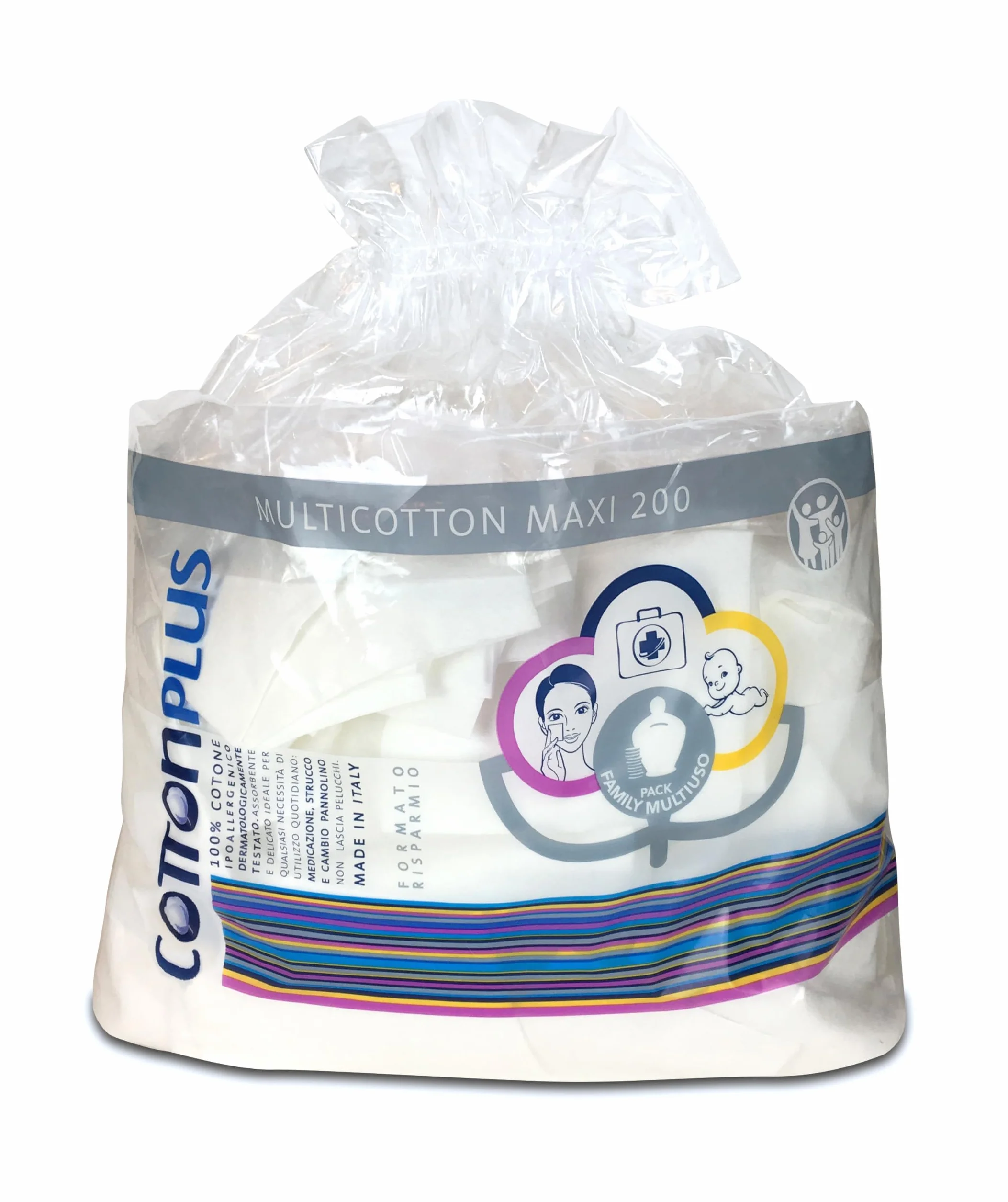 Cotton Plus MULTICOTTON MAXI 200 PZ-FALDINE IN 100% COTONE ADATTE A TUTTA LA FAMIGLIA