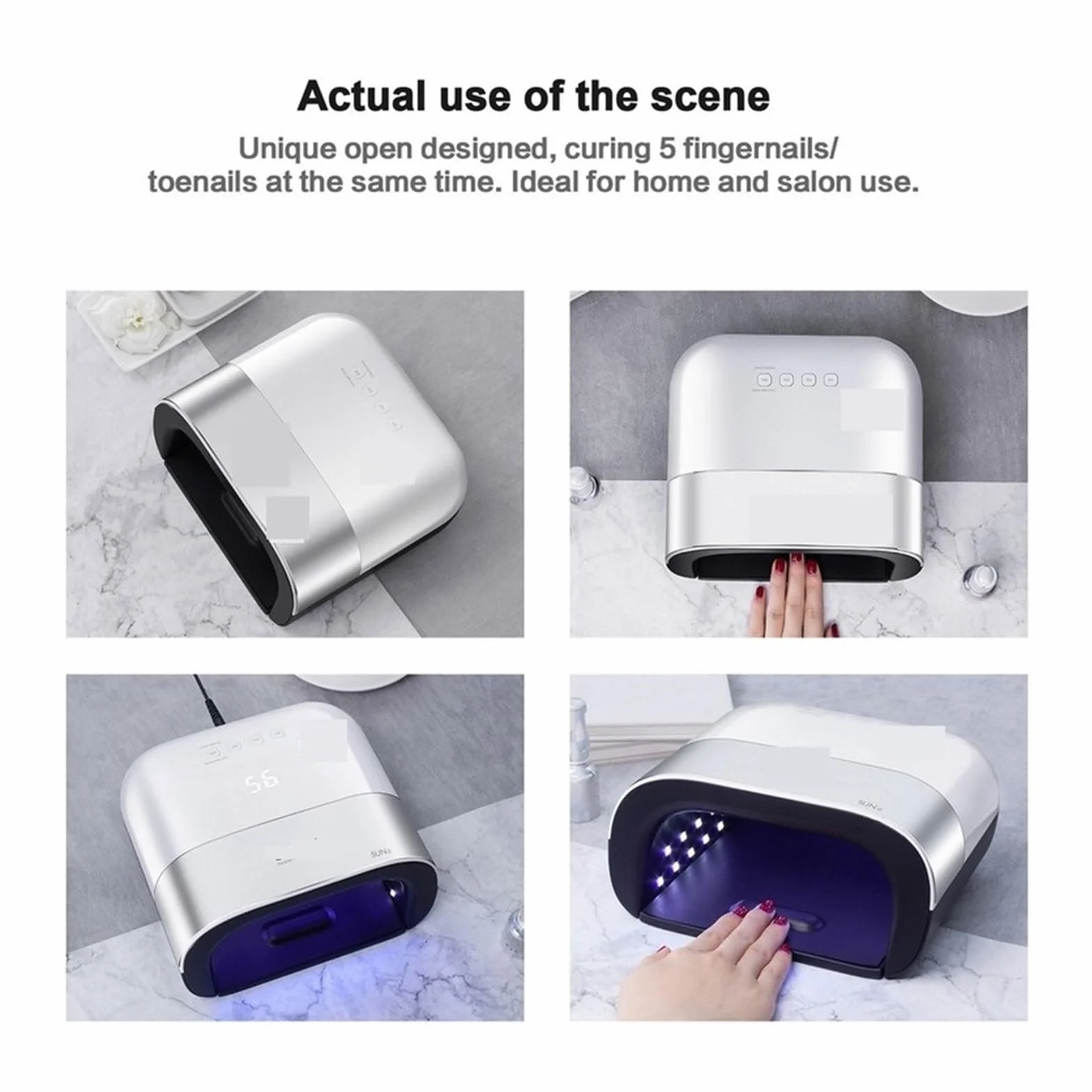 Lampada Unghie, Lampada UV for unghie a LED for macchina for asciugare le unghie Lampada UV da 48 W for smalto gel for unghie UV con display LCD con rilevamento del movimento Unghie secche per Manicur