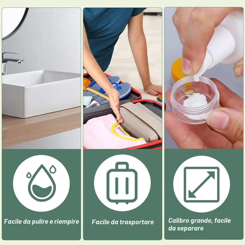 Contenitori Cosmetici, 4 Pcs 5g Trasparente Contenitori da Viaggio, Vasetti Plastica, Contenitore Cosmetico Barattoli Plastica Trasparente, per Crema Balsamo Labbra Campione
