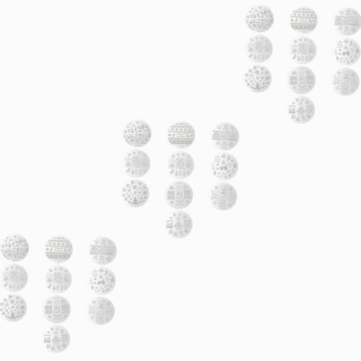 Healvian 30pezzi Piastre Per Stampa Unghie Natalizie Kit Di Stamping Per Nail Art Con Temi Di Natale Come Alberi e Fiocchi Di Accessori Manicure Per Decorazioni Festive