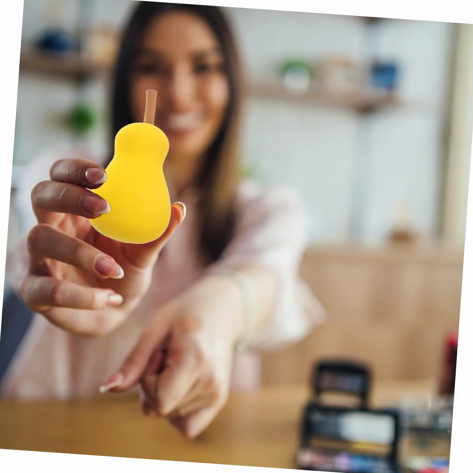 Didiseaon 20 Pz di bellezza di frutta a quadrati spugna crema soffio di cipria impastatrici Piumini da cipria portatili piumini cosmetici per ragazze