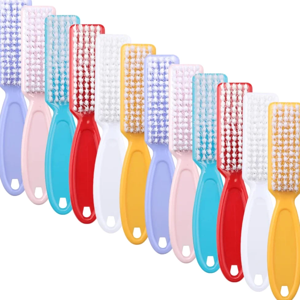 FRCOLOR Spazzole per Unghie 24 Pezzi in Plastica Filo Pp, Facili da Tenere e Conservare, la Pulizia delle Unghie in Bagno o Lavandino Colore Casuale
