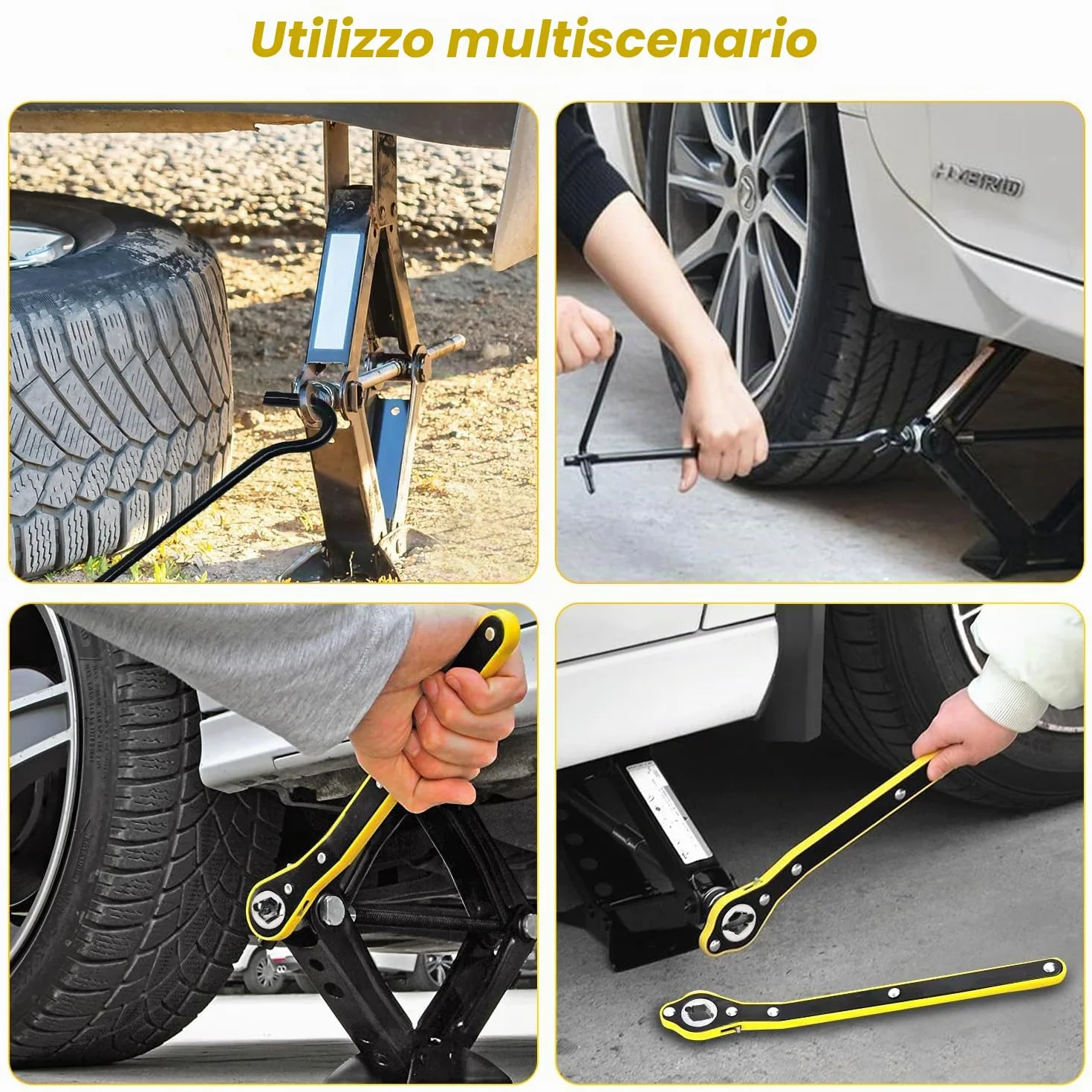 Generale Chiave Inglese a Cricchetto 34cm con Manovella Estesa e Adattatori