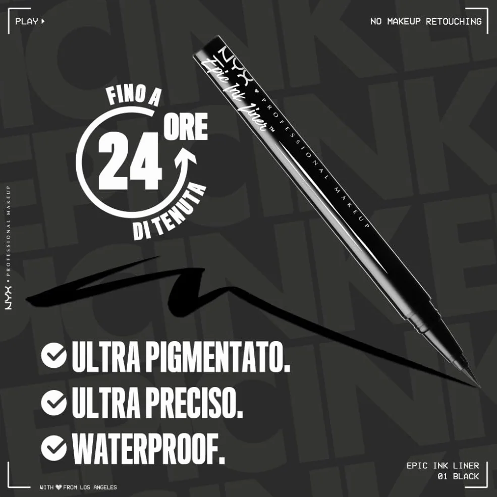 NYX Professional Makeup Epic Ink Eye Liner Waterproof Black 16 ml