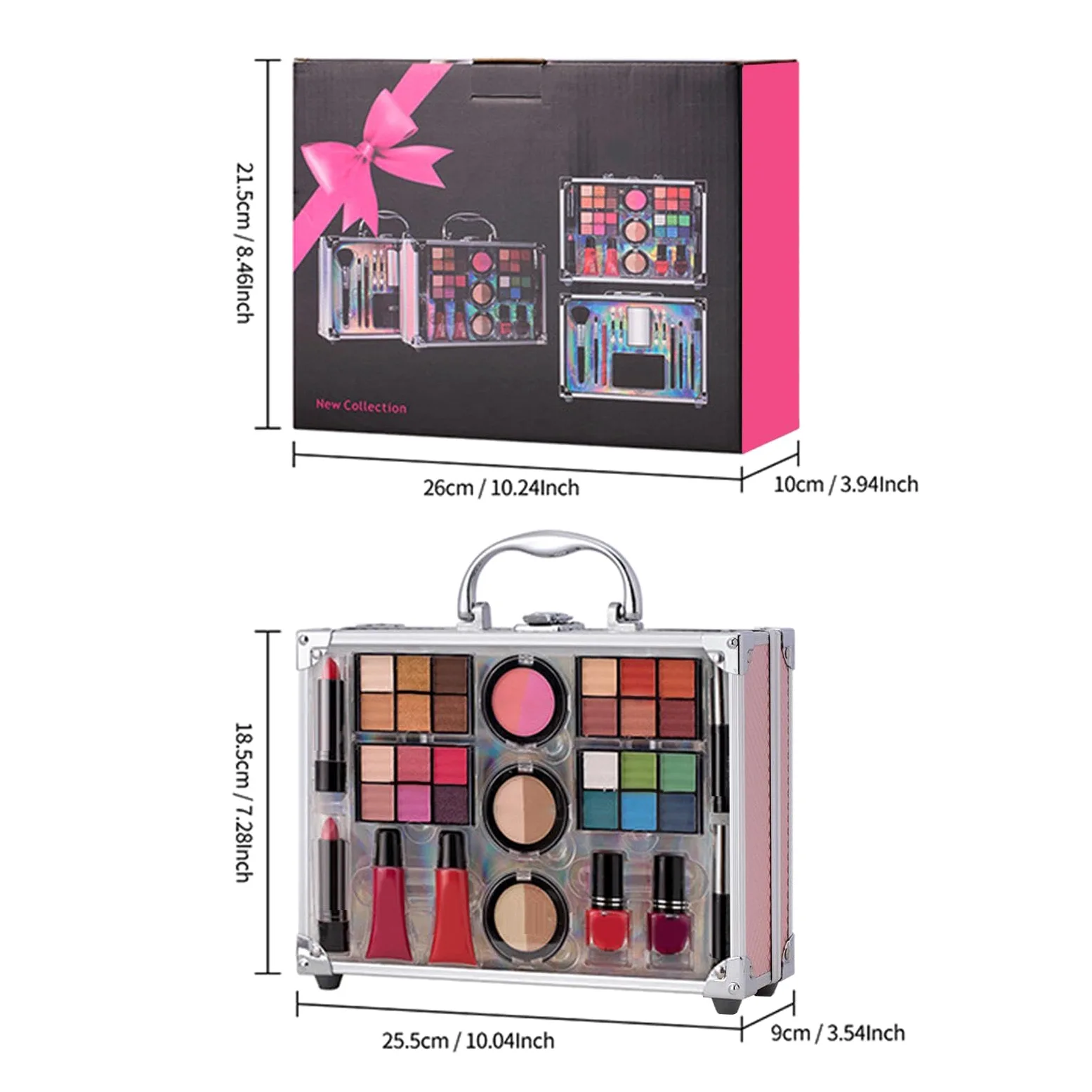 Kit Trucco Completo Ombretto Rossetto Fard Impermeabili per Trucco | Set Trucco Principianti per Casa Vacanze Ufficio Viaggi Lavoro Palcoscenico Eventi Feste Uscite
