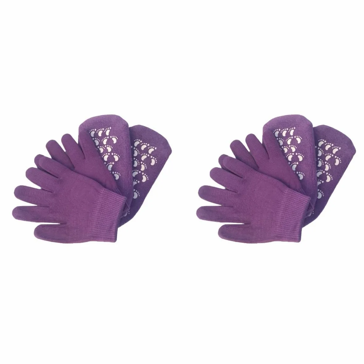 FRCOLOR 2 Pezzi Screpolato Re per Pelle E Guanti Idratanti Cura ' Guarire Cotone con Gel Ruvido Termoplastico Bellezza Piedi Calzini Spa Viola Secco