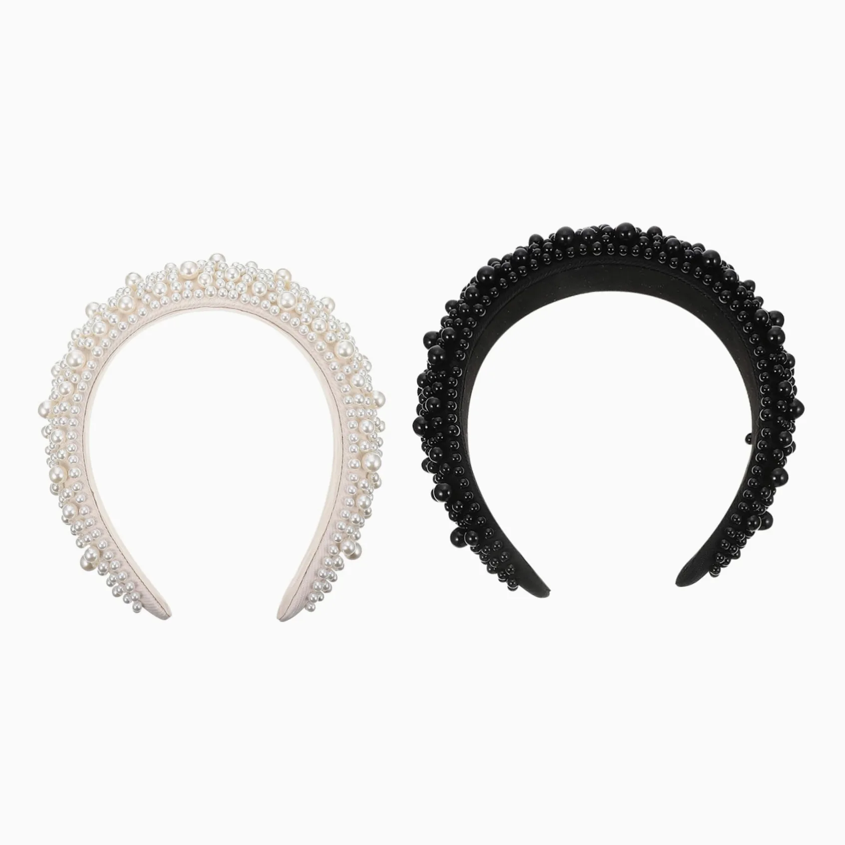 Cerchietto per Chioma Donna Elegante con Decorazioni Simil Perla, 2 Pezzi | Struttura Leggera e Confortevole, Decorazione Delicata, Uso Quotidiano e Make-up, per Ragazza e Donna