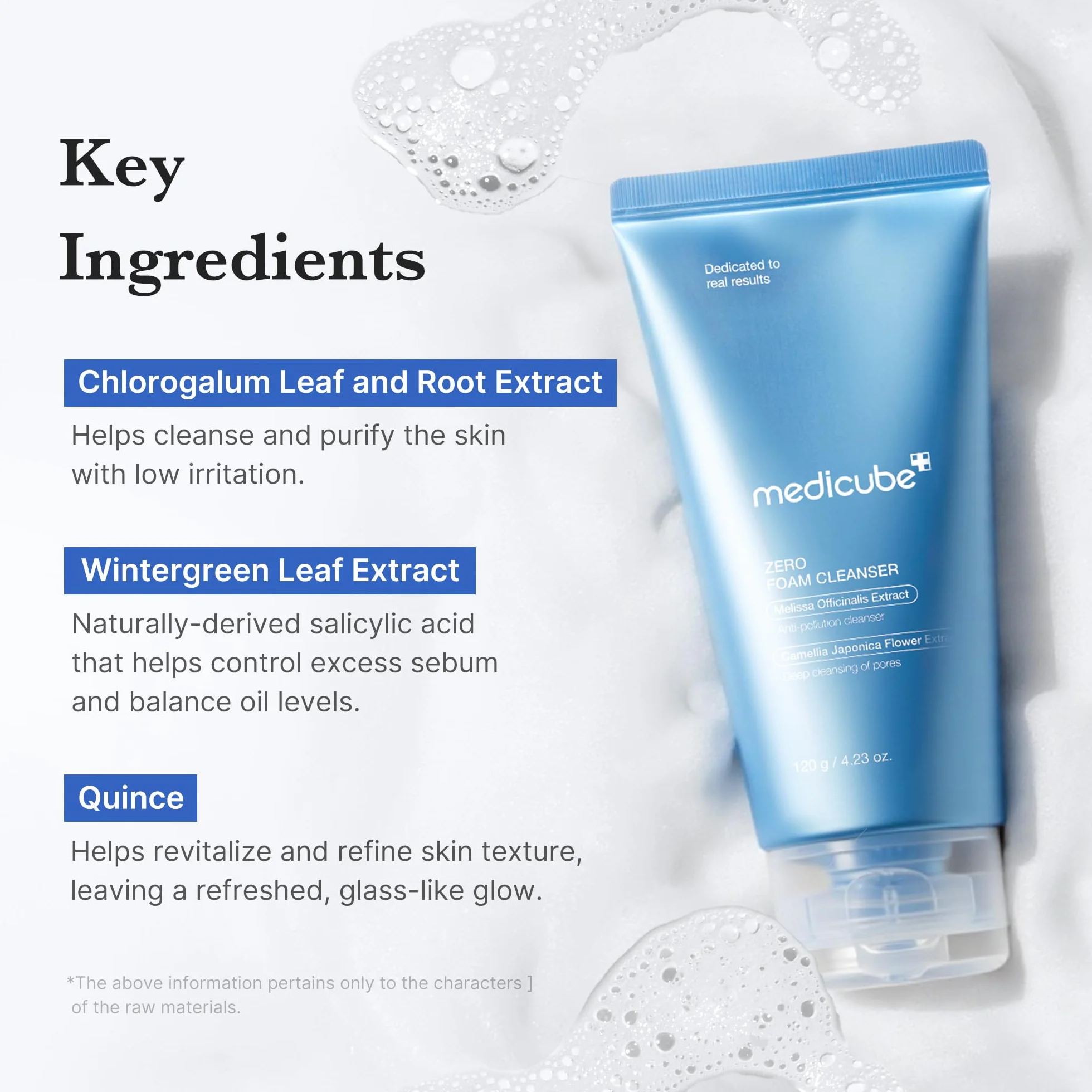 medicube Detergente Zero Foam Per Pelli Sensibili, Per Il Controllo Del Sebo, L'Equilibrio Dell'Umidità E La Riduzione Dei Pori, Korean Skincare 120 Fl Oz (Confezione Da 1), Foglie Di Clorogalum
