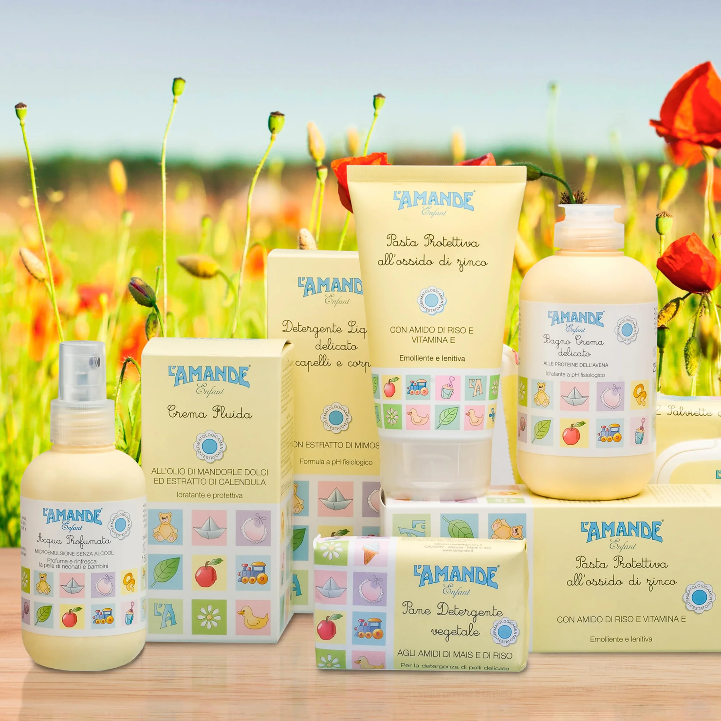 L'AMANDE Acqua Profumata Bambini e Neonati Spray Corpo Idratante Calmante Senza Alcool Estratto di Riso 150 ml