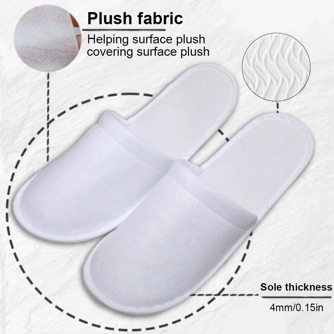 Pantofole usa e getta antiscivolo ciabatte chiuse hotel spa casa viaggio taglia unisex 2 coppie