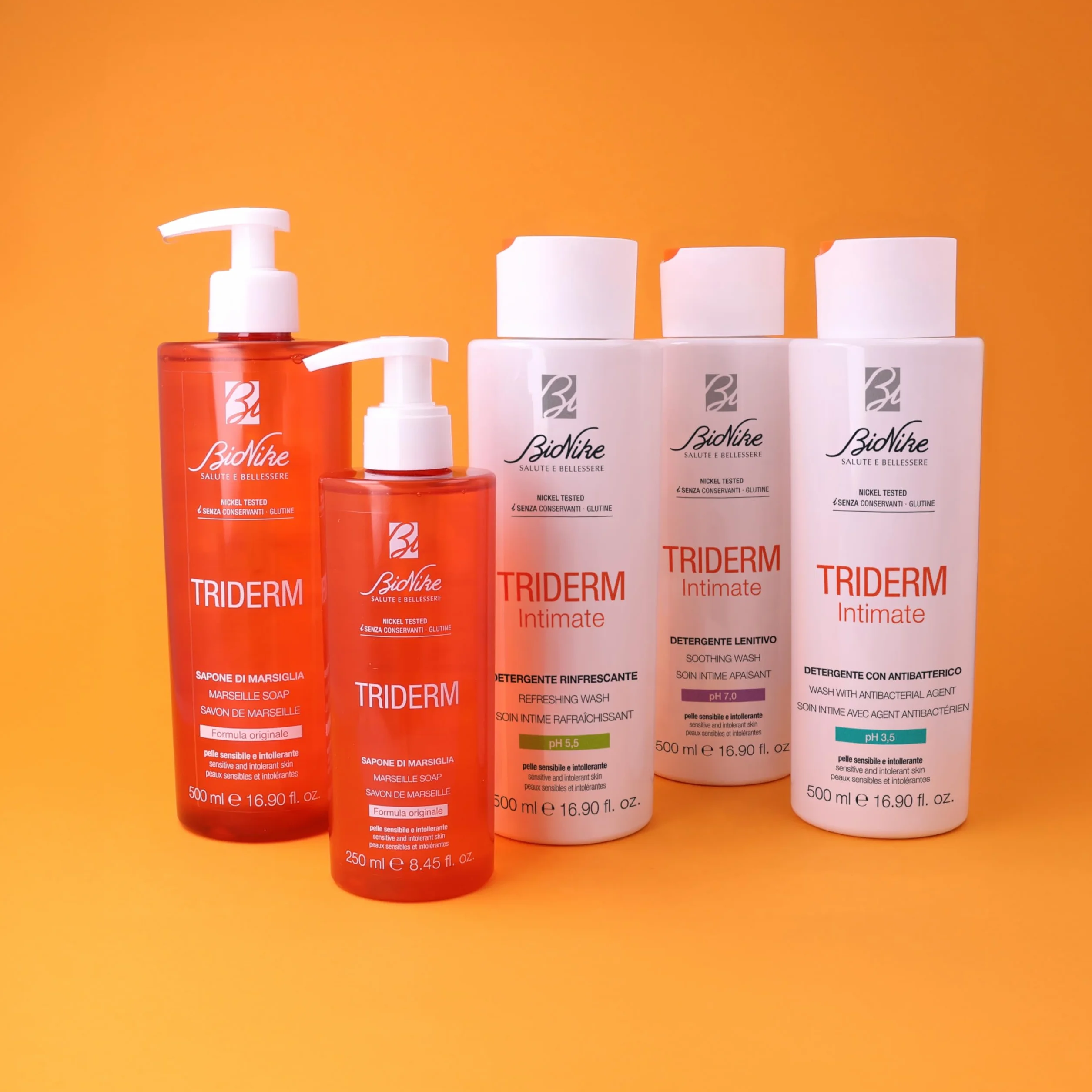 Bionike Triderm - Sapone Liquido di Marsiglia per Pelli Sensibili e Intolleranti, Detergente per Lavaggi Frequenti ad Azione Protettiva e Idratante, Dona Morbidezza alla Pelle