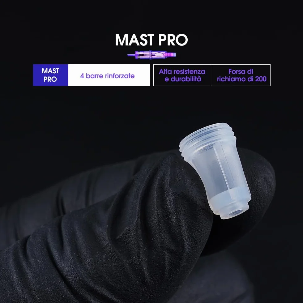 Mast Pro Aghi per Tatuaggi Professionale 20pezzi #08 0.25 0803RL Standard Round Liner Microblading Tattoo Needle Cartridge per Macchinetta Tatuaggi