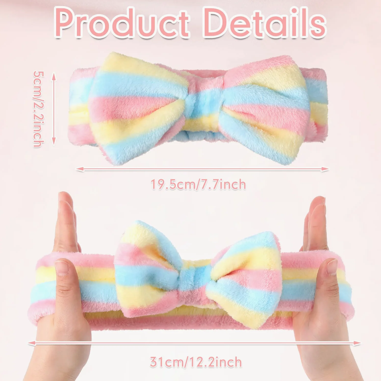 Giegxin 48 fasce per capelli con fiocco, fascia per capelli per il trucco del viso e per il trucco del viso e della peluche, per donne che lavano il viso, la pulizia della doccia, 24 stili